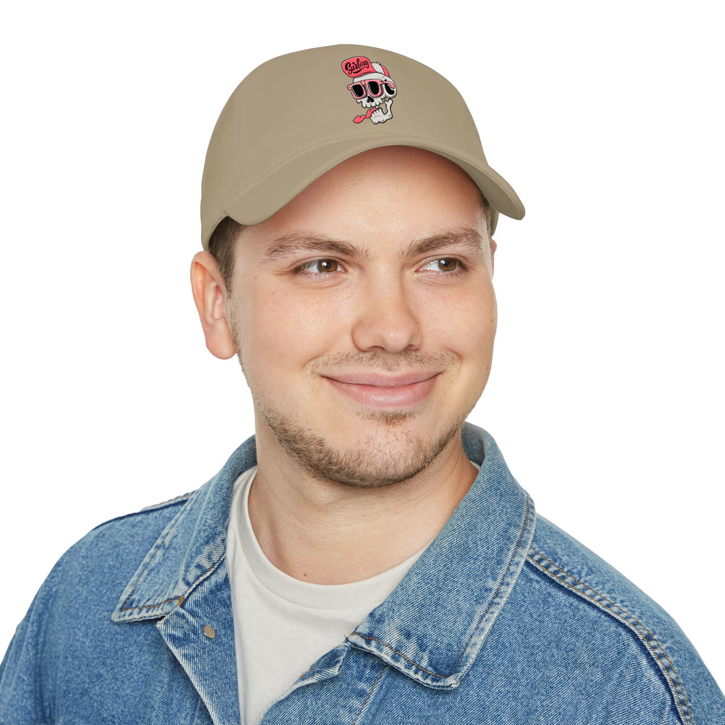 Cartoon Skull Low Profile Baseball Cap