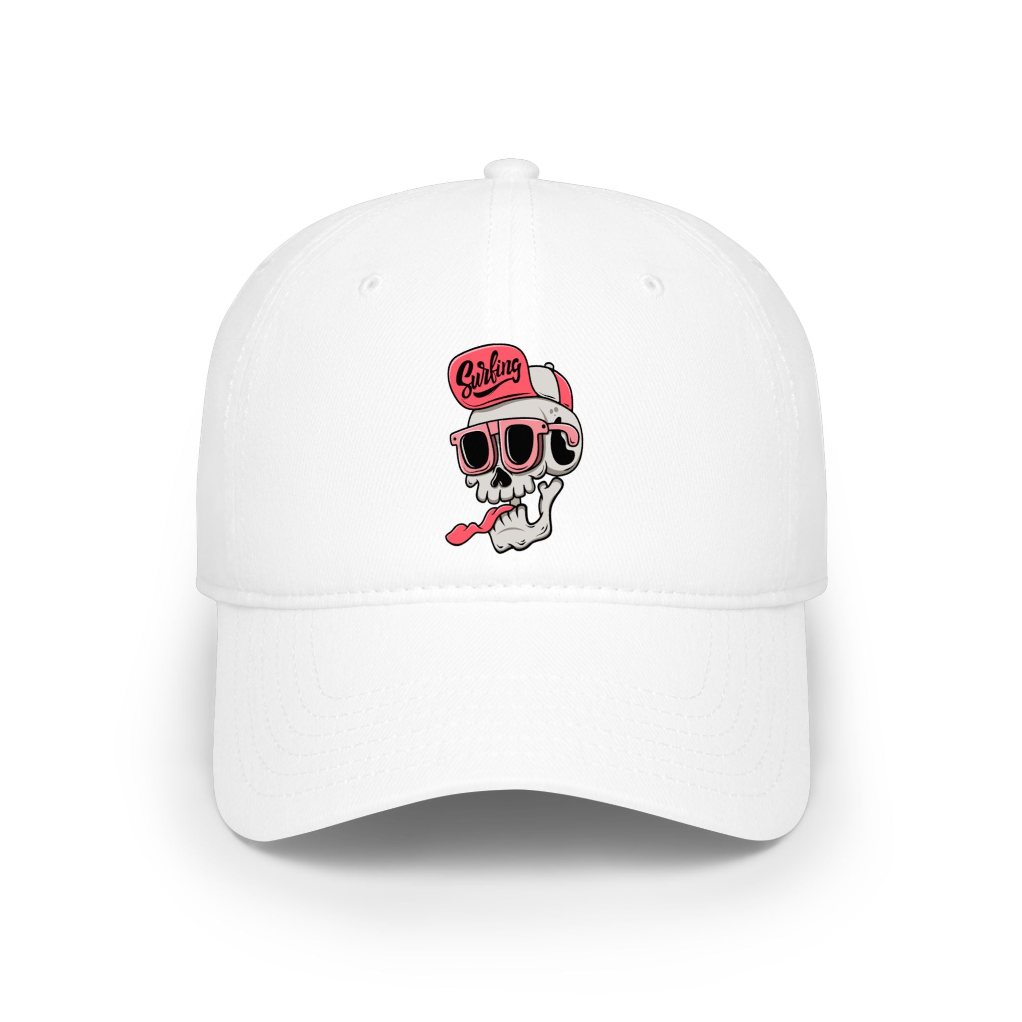 Cartoon Skull Low Profile Baseball Cap