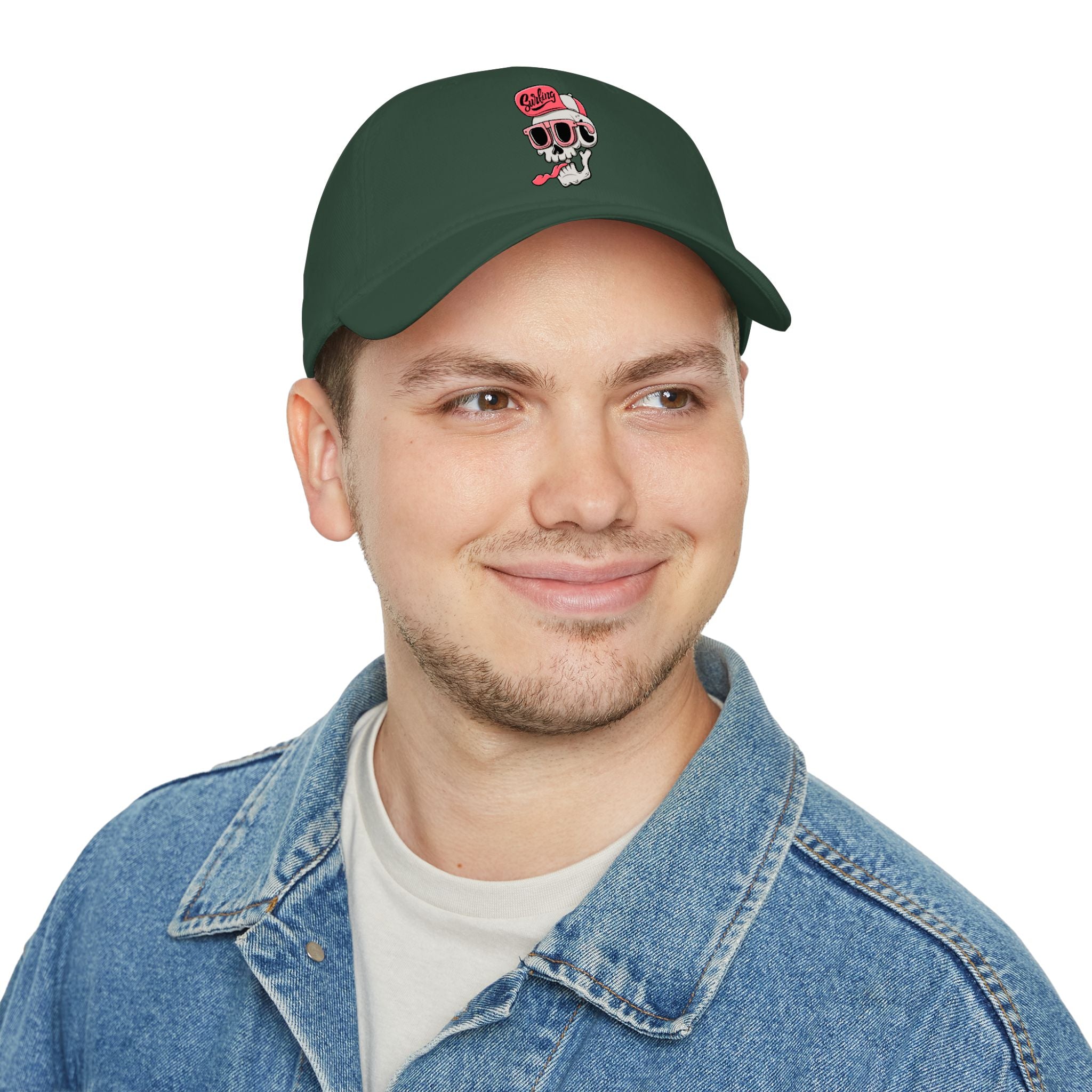 Cartoon Skull Low Profile Baseball Cap