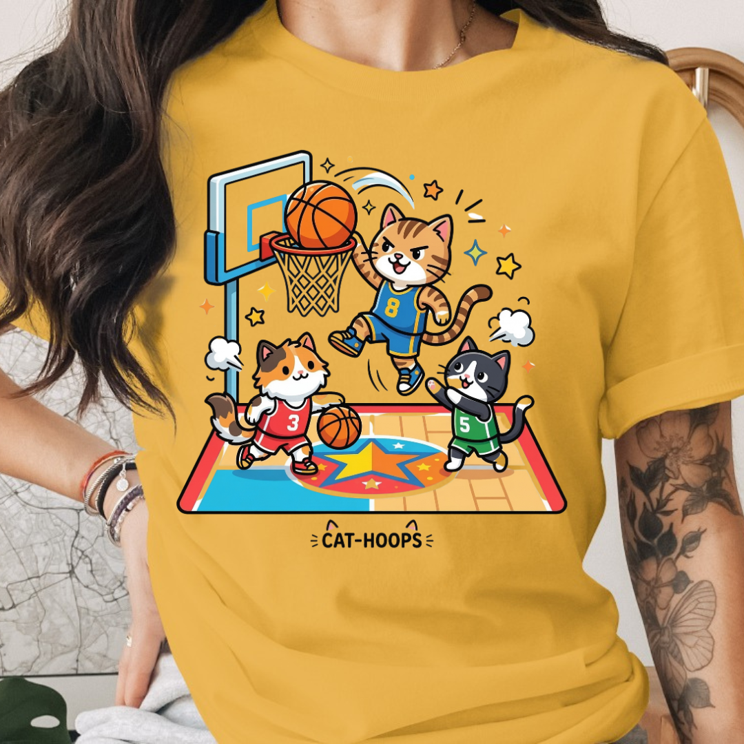 Basketball Cat Hoop Tee