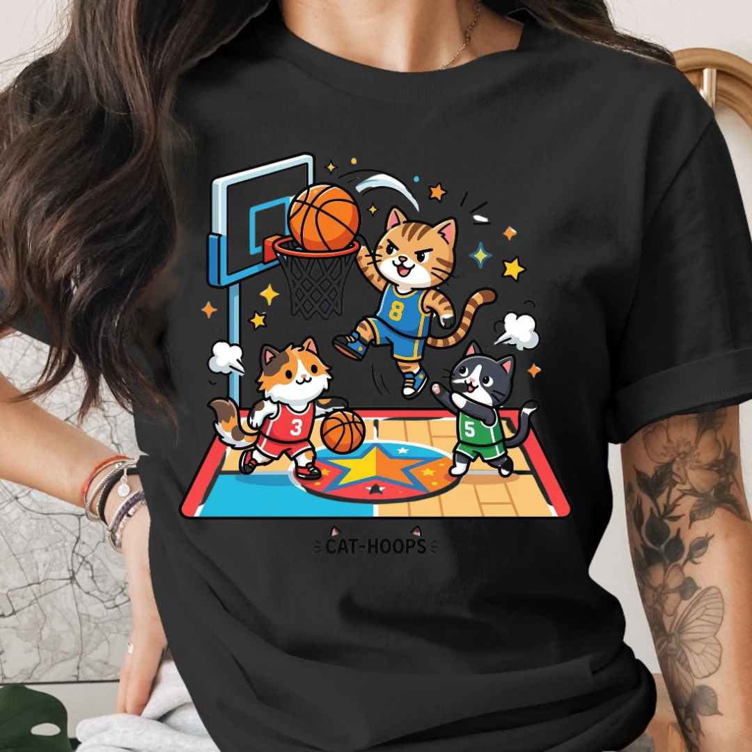 Basketball Cat Hoop Tee