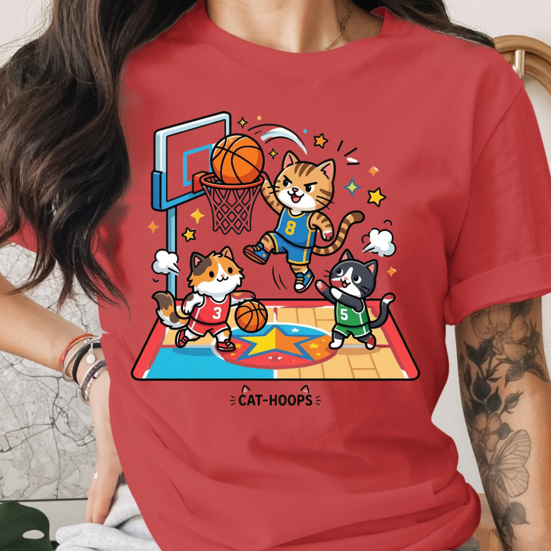 Basketball Cat Hoop Tee