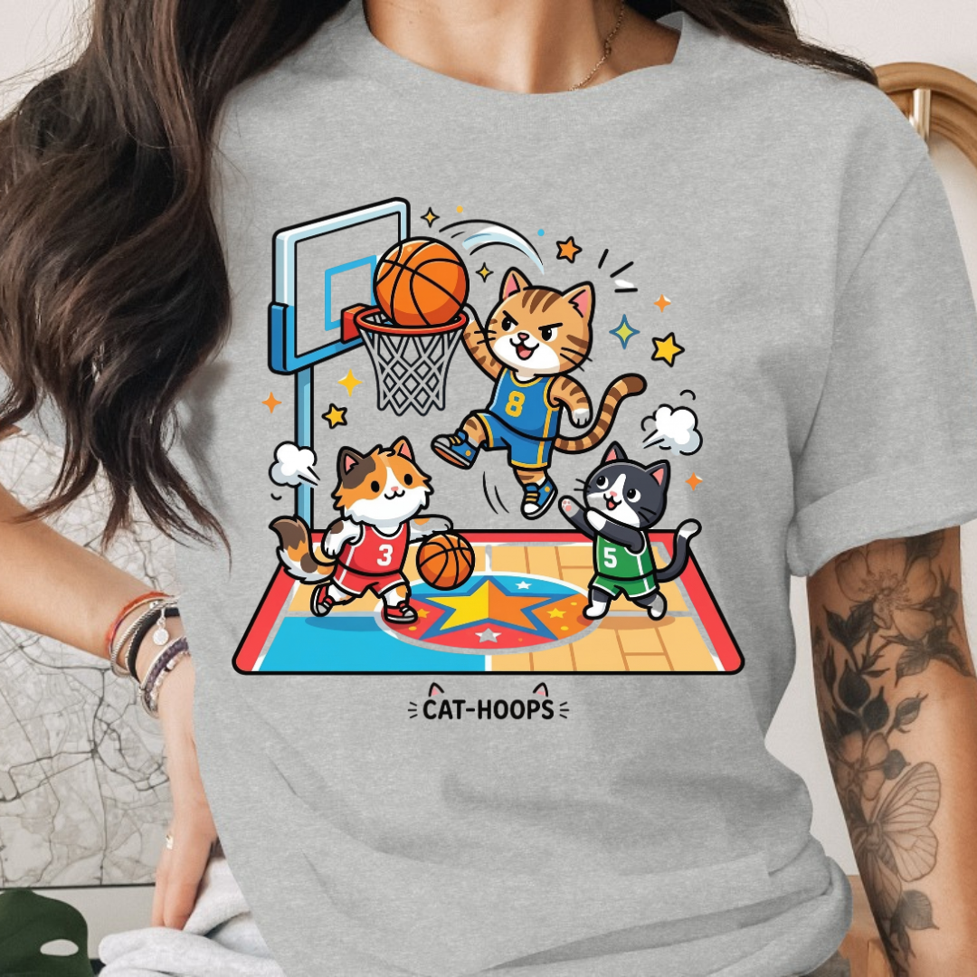 Basketball Cat Hoop Tee