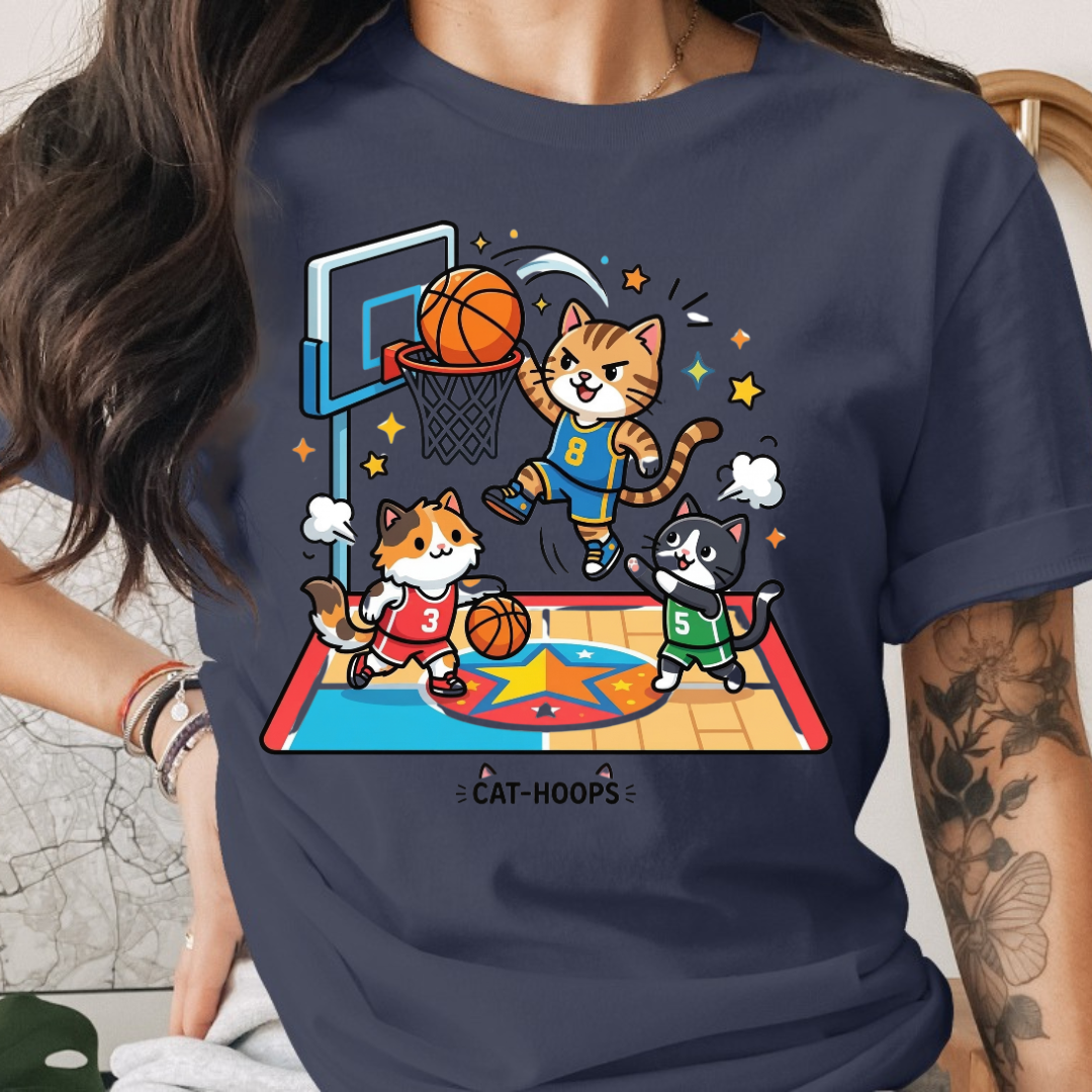 Basketball Cat Hoop Tee