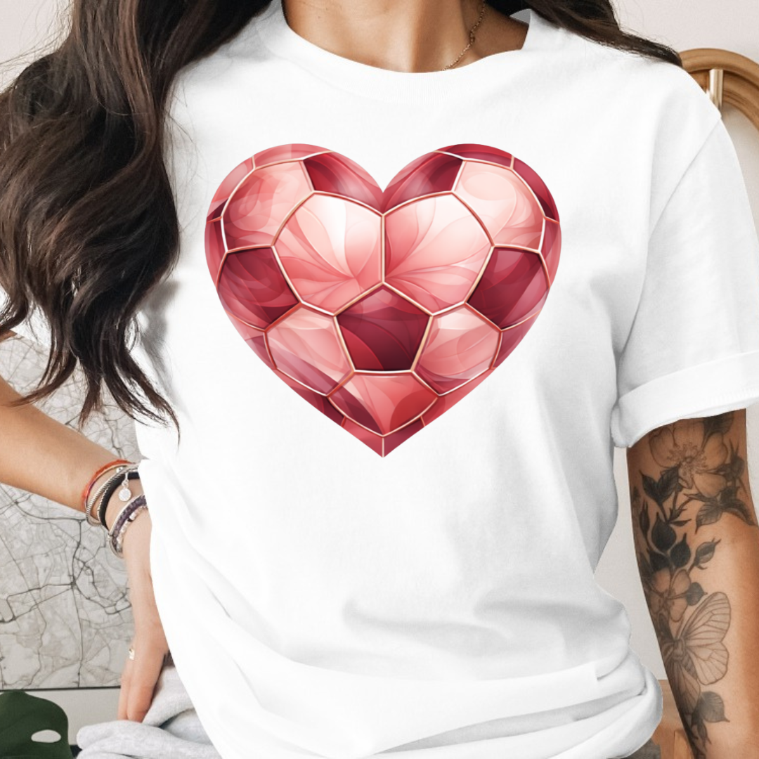 Red Heart Soccer Girl Tee