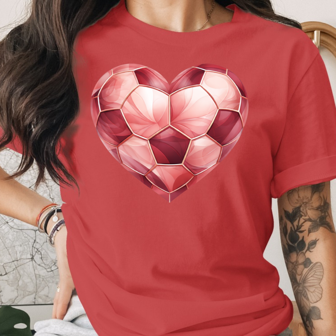 Red Heart Soccer Girl Tee
