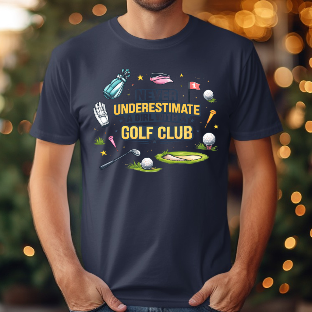 Golf  Never Underestimate A Girl with A Golf Club Tee