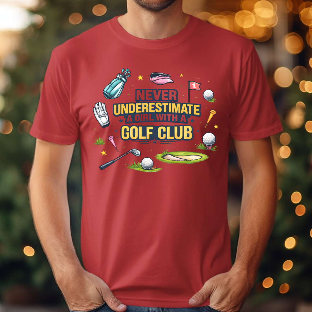 Golf  Never Underestimate A Girl with A Golf Club Tee