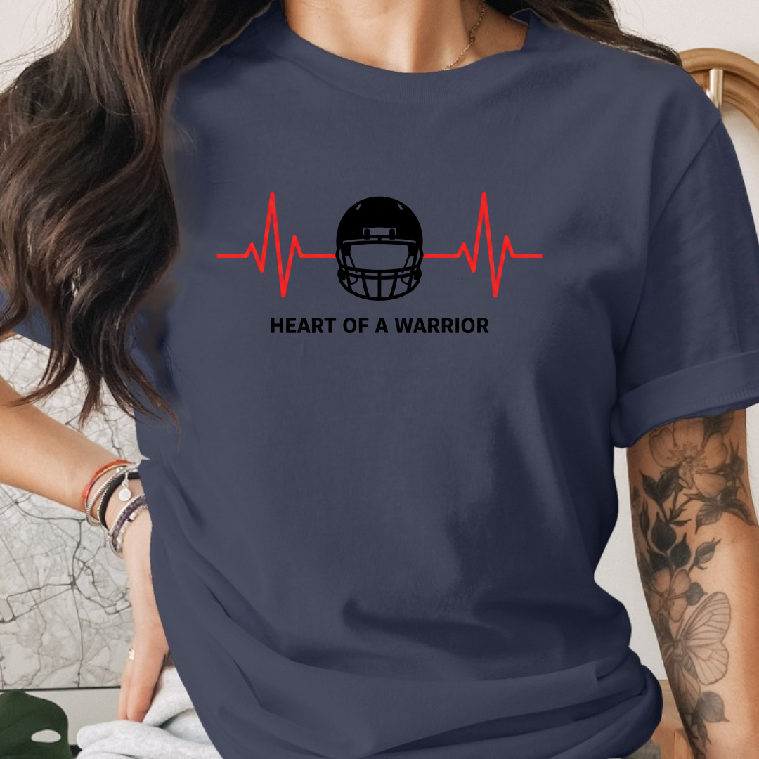 Football Heart of a Warrior Tee