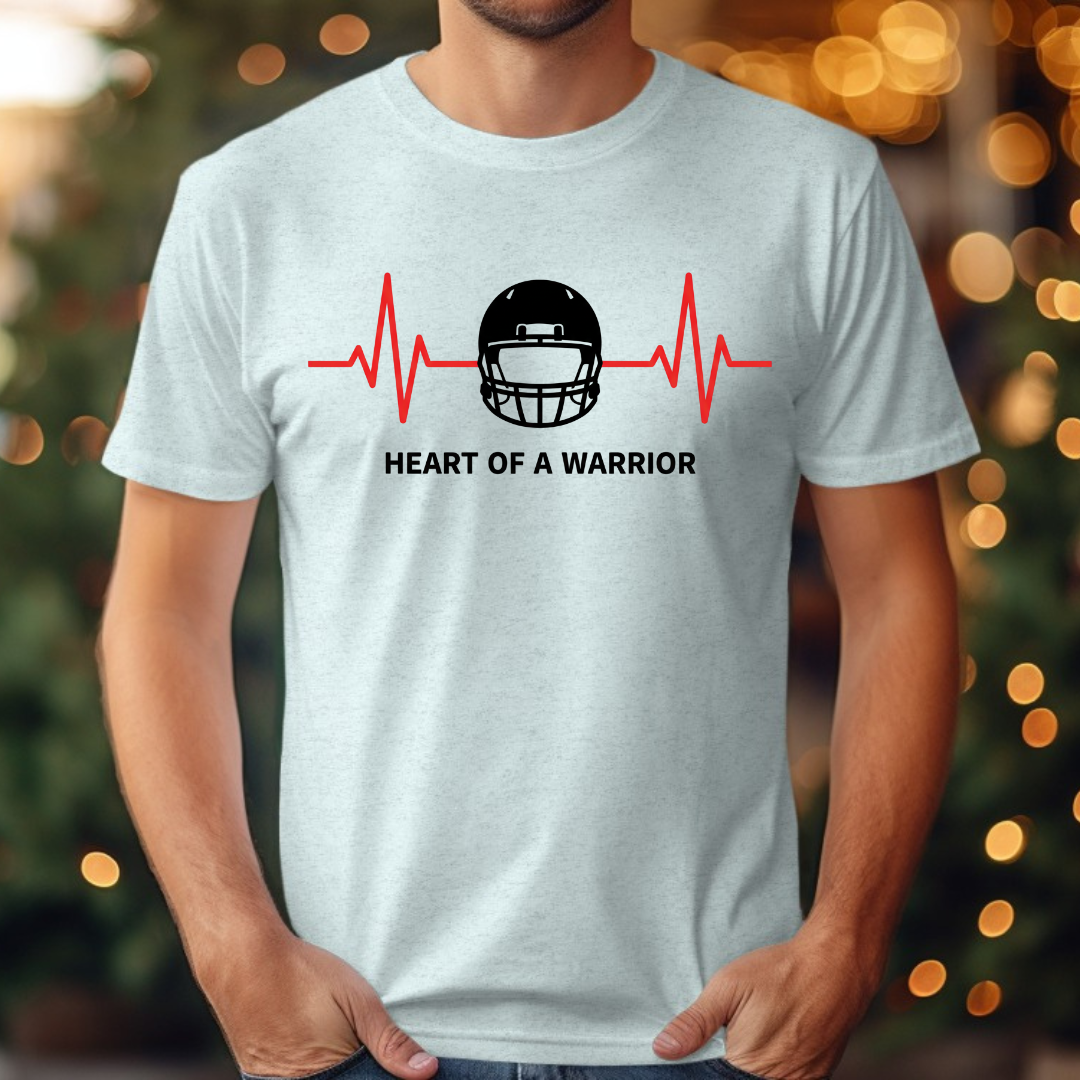 Football Heart of a Warrior Tee