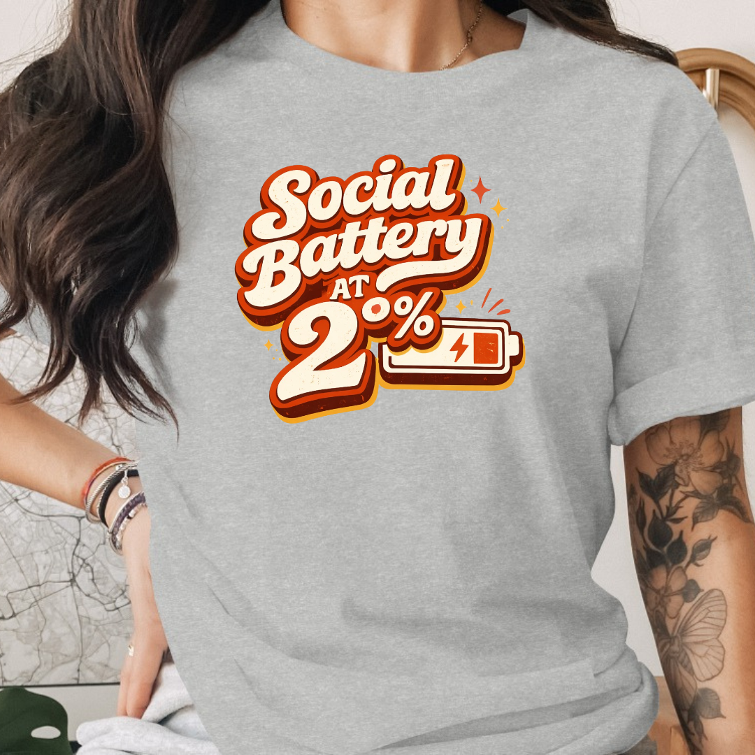 Social Battery At 2% Tee