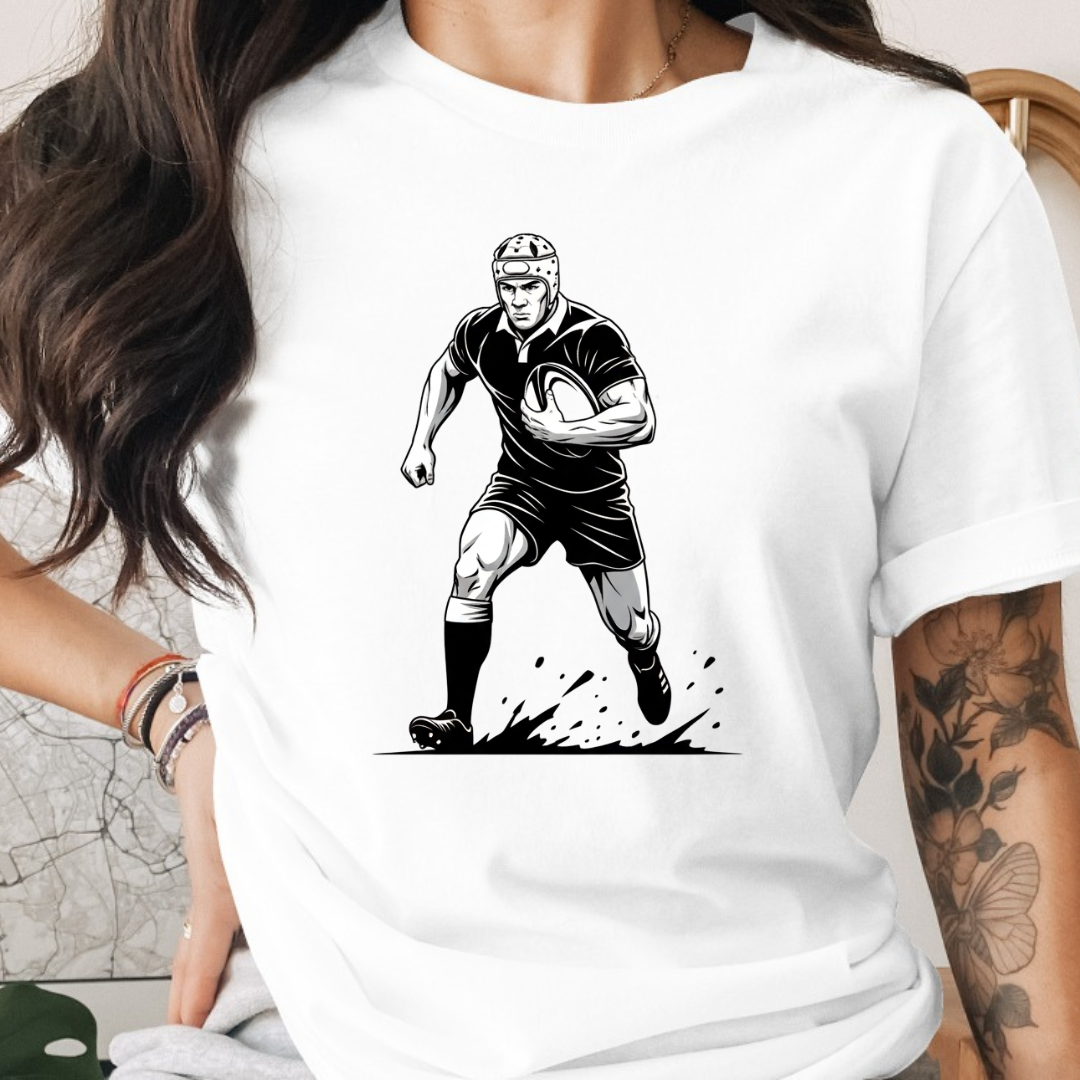 Football Black and White Tee