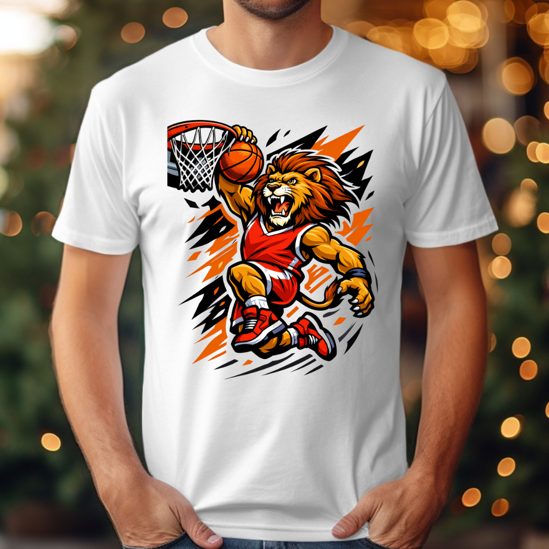 Lion Basketball Hoop Tee