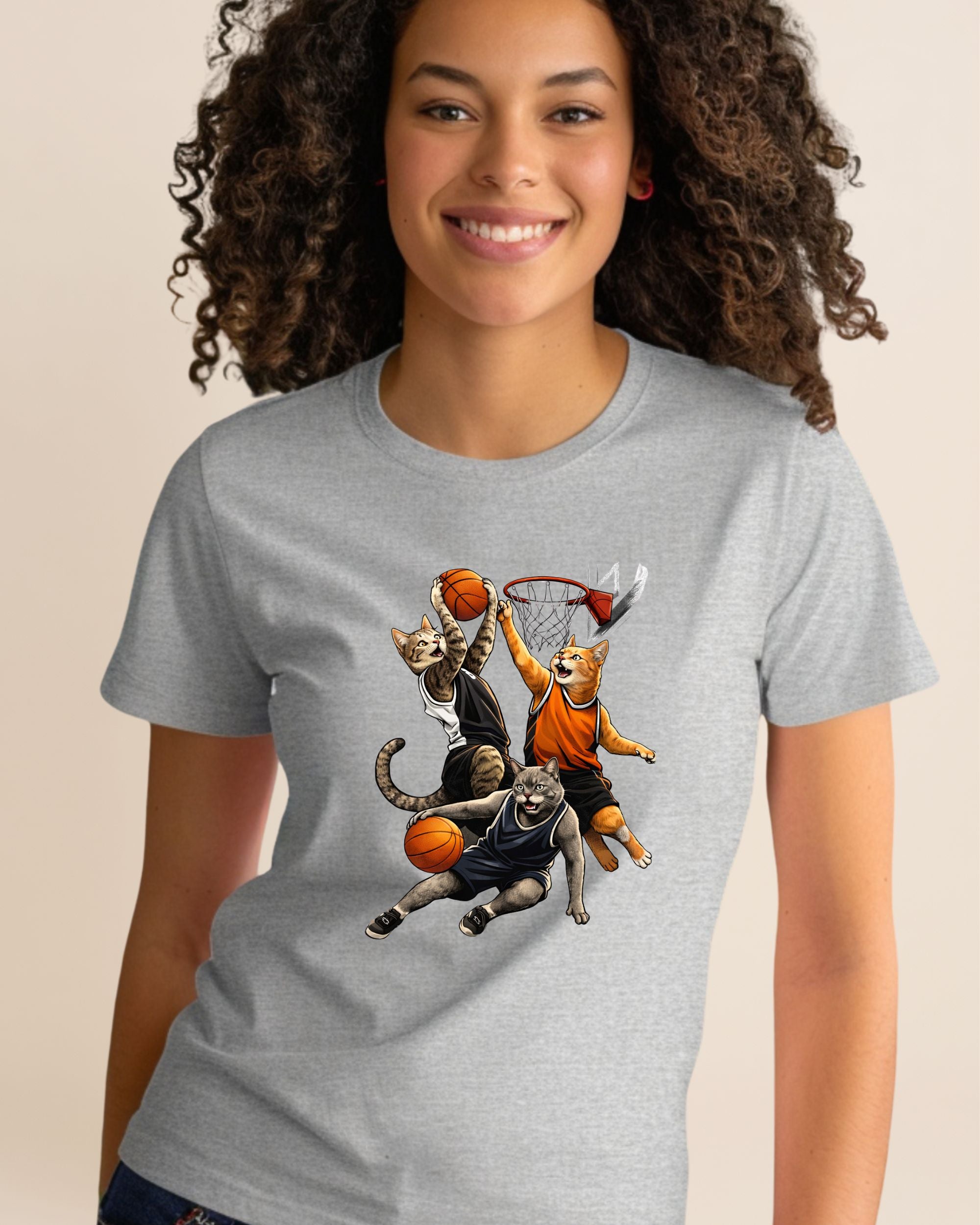 Cat Basketball Adult Unisex Tee