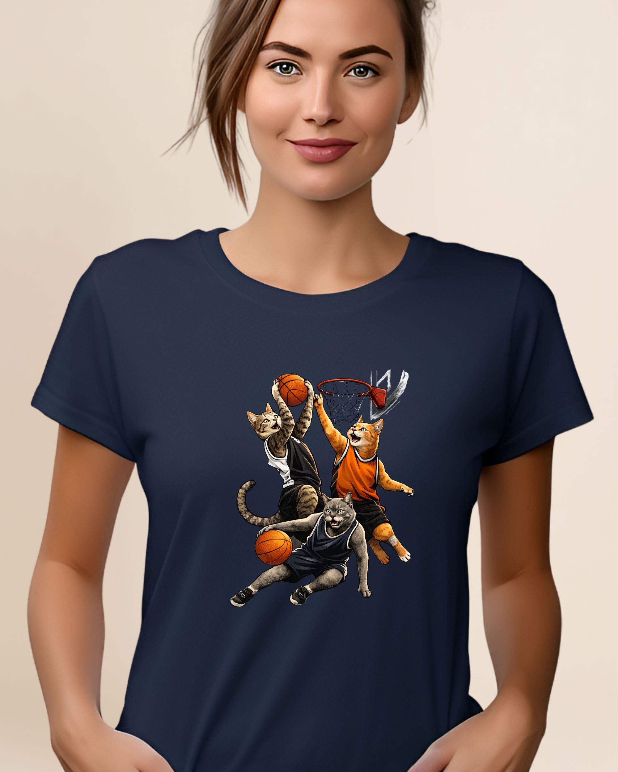 Cat Basketball Adult Unisex Tee