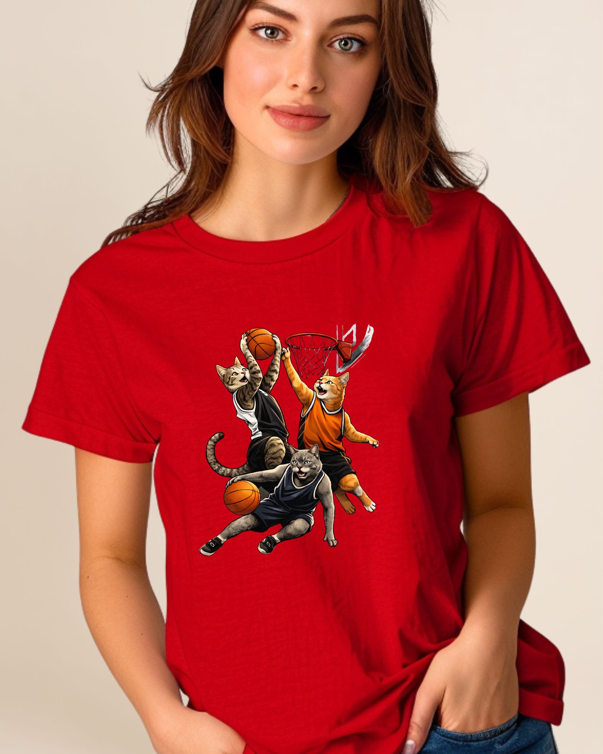 Cat Basketball Adult Unisex Tee