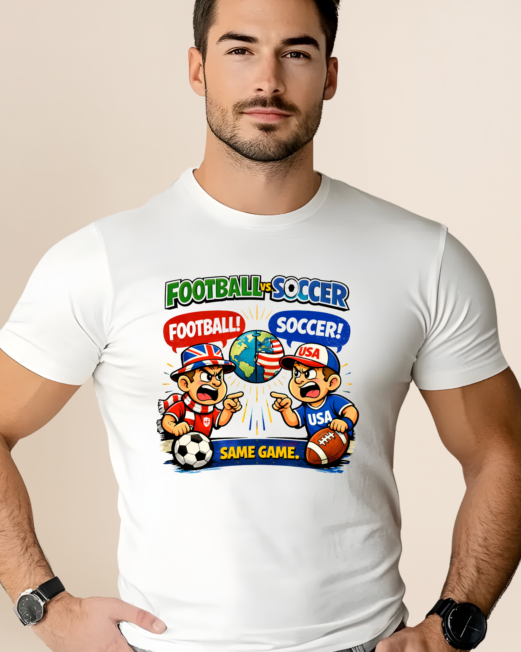 FootBall Vs Soccer Adult Unisex Tee