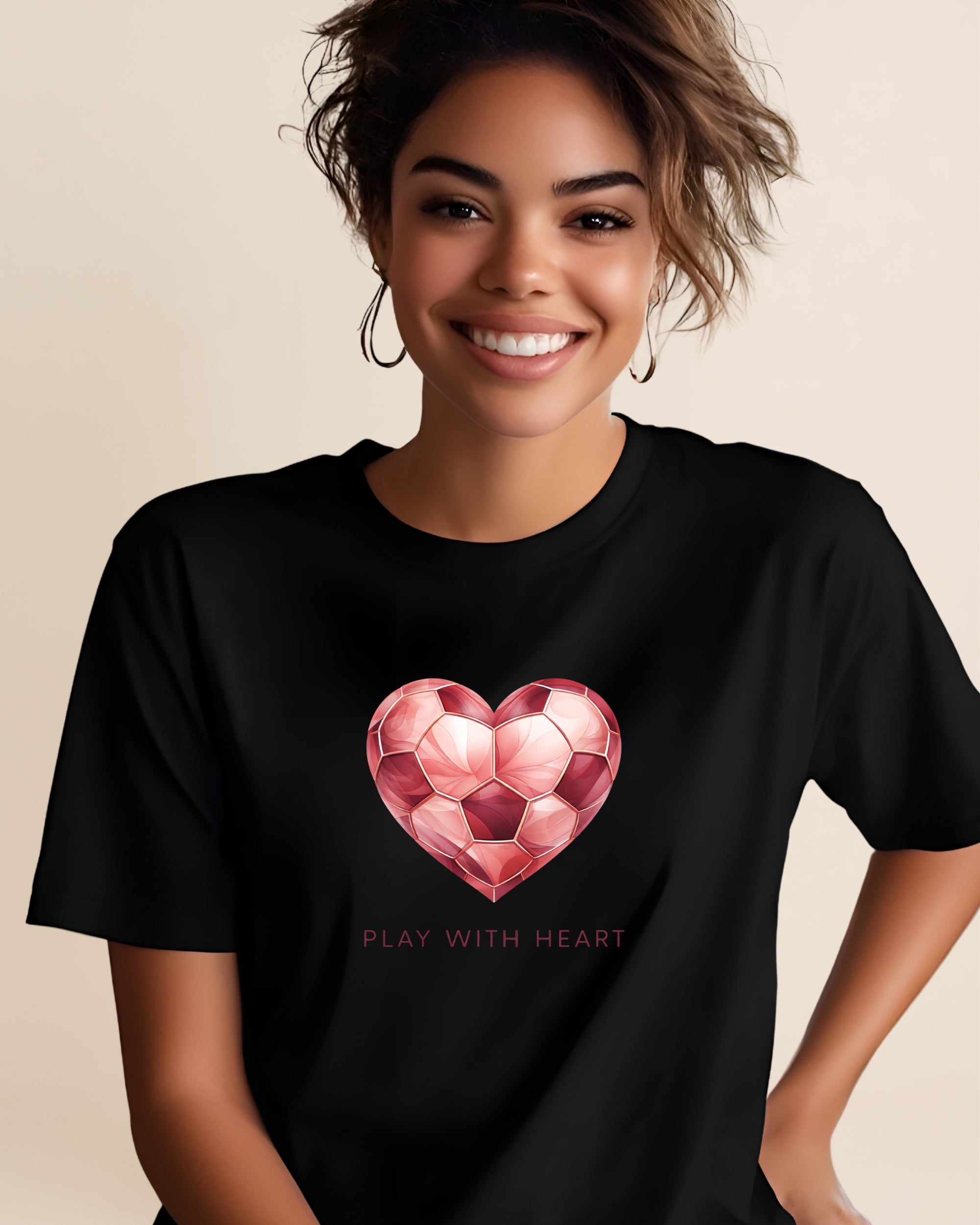 Red Heart Soccer Girl Adult Unisex Tee