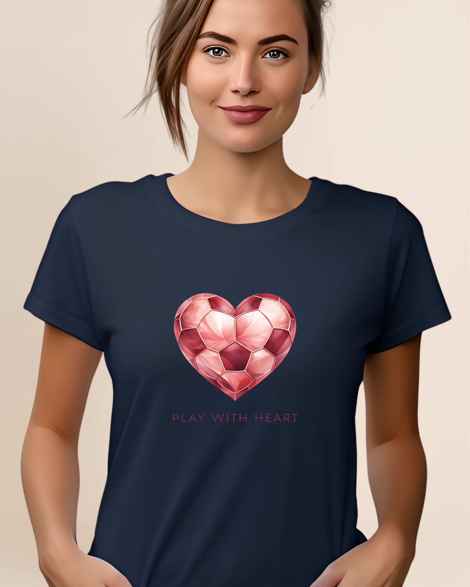 Red Heart Soccer Girl Adult Unisex Tee