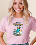 Design Golf Never Underestimate a Girl with Golf 2 Adult Unisex Tee