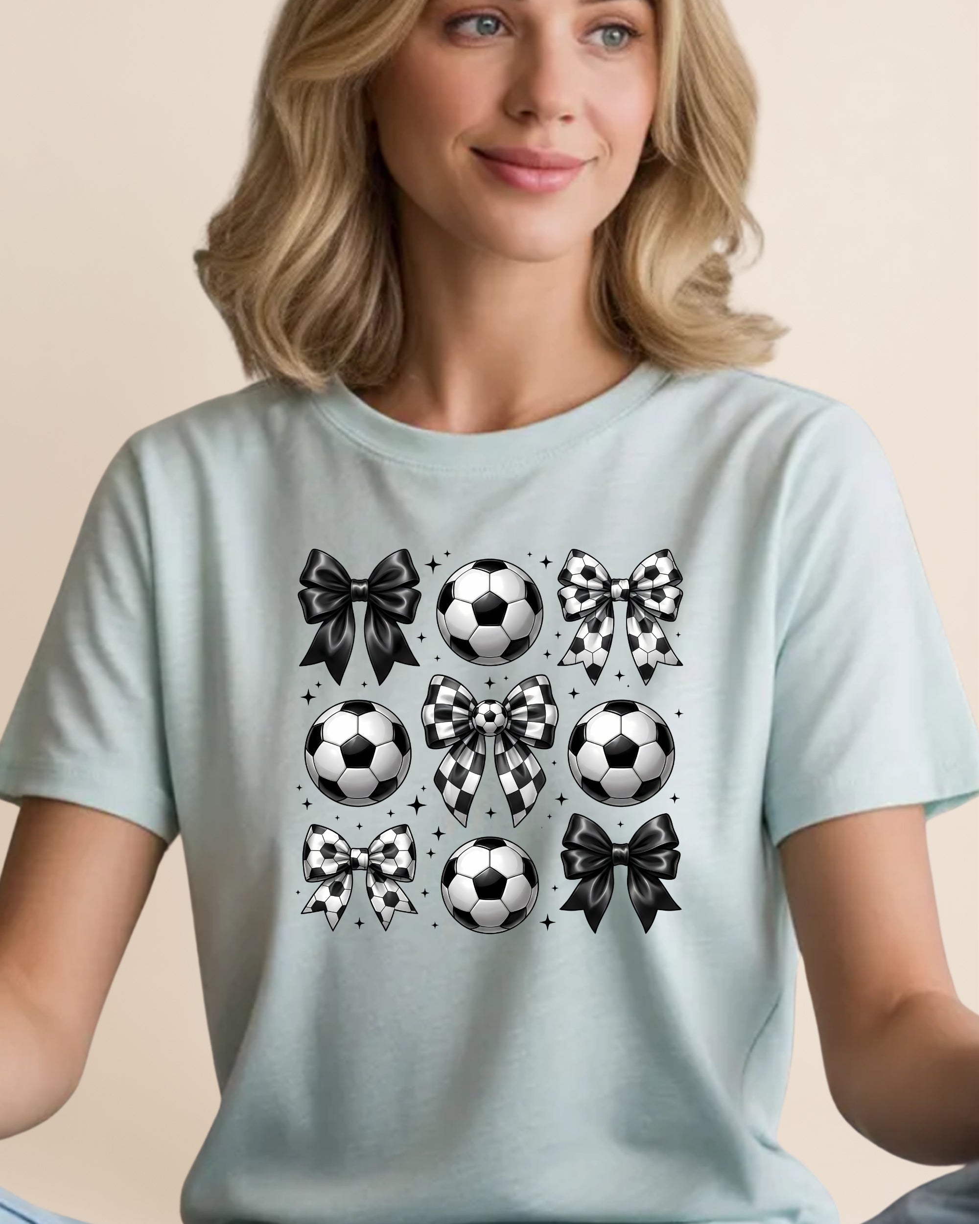 Soccer Bow Vibes Adult Unisex Tee
