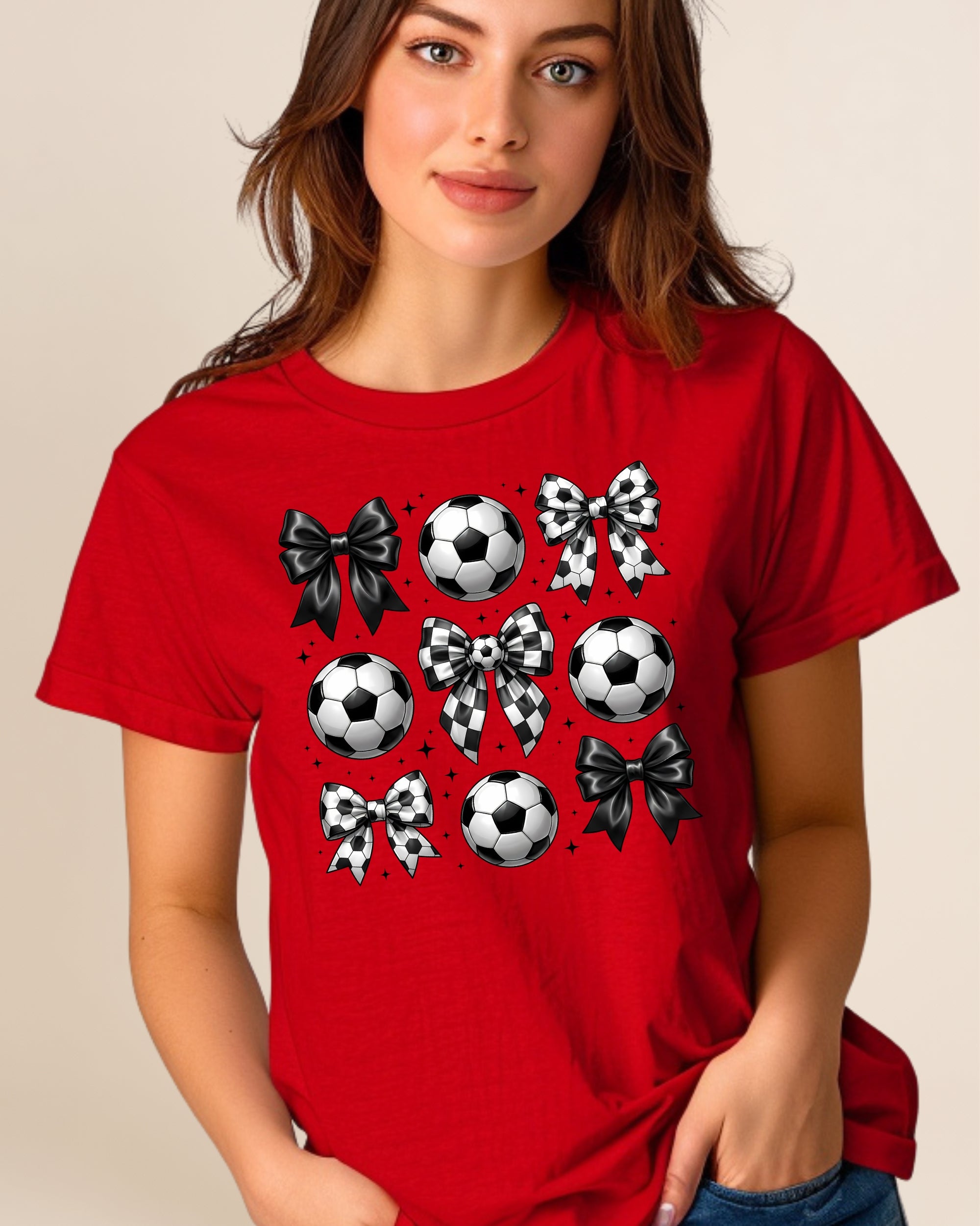 Soccer Bow Vibes Adult Unisex Tee