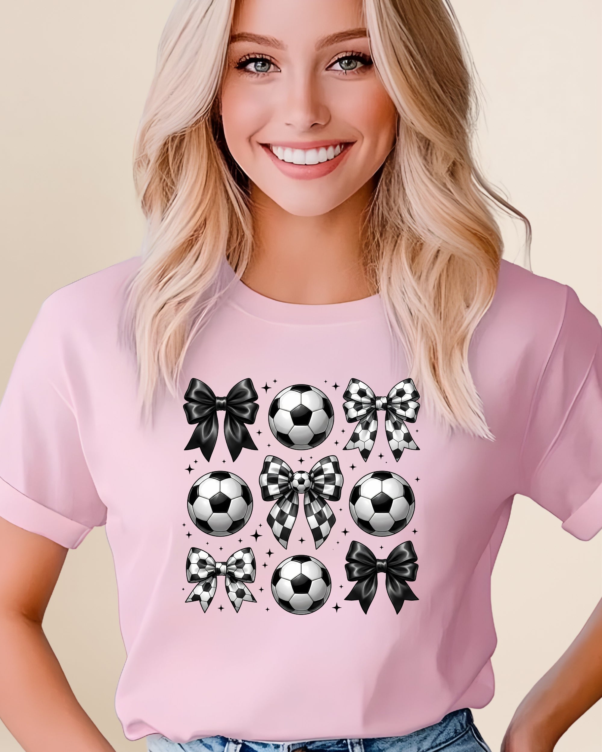 Soccer Bow Vibes Adult Unisex Tee
