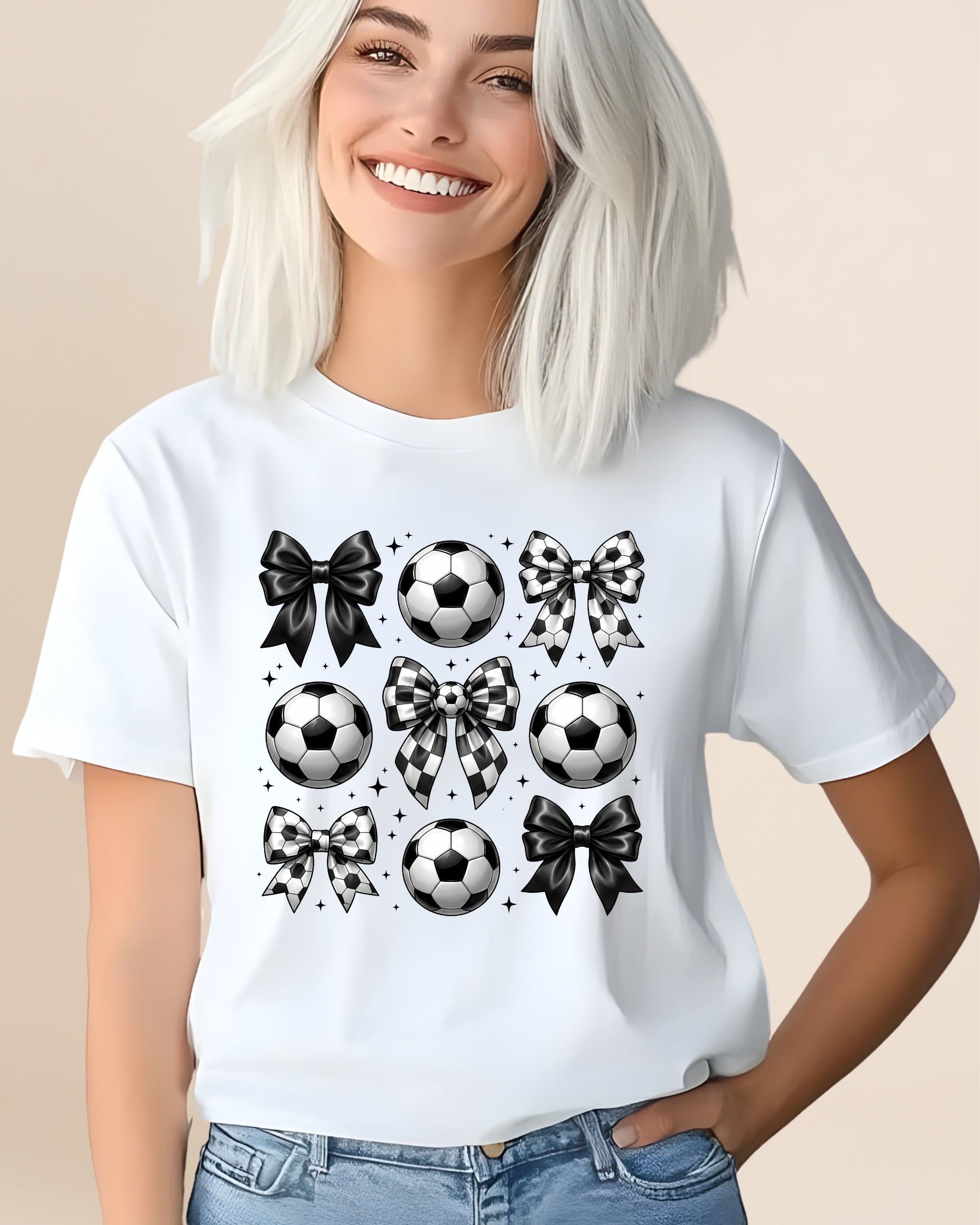 Soccer Bow Vibes Adult Unisex Tee