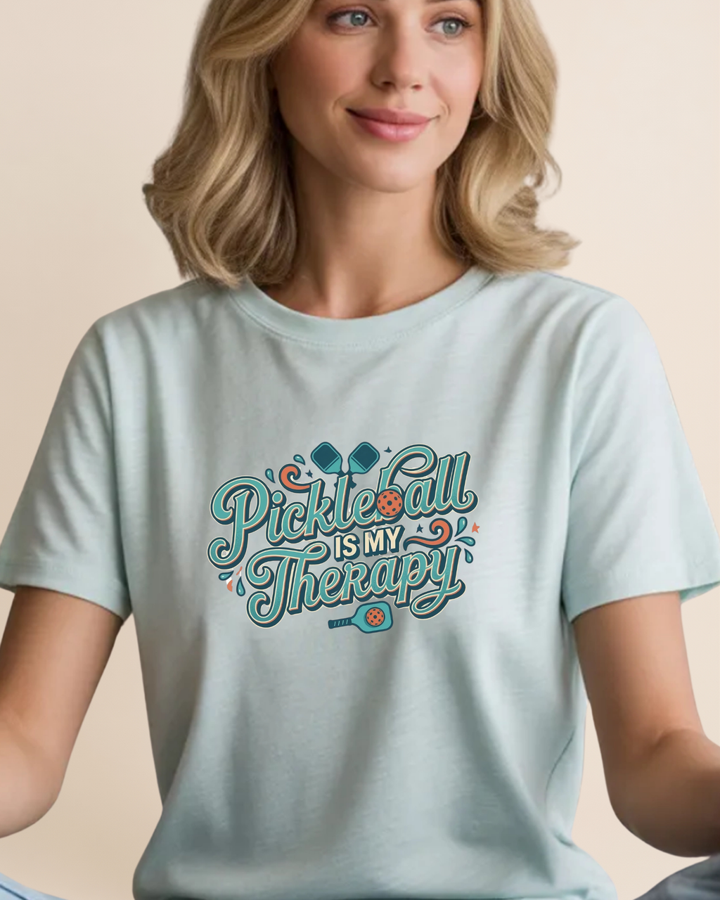 Pickleball Is My Therapy Adult Unisex Tee