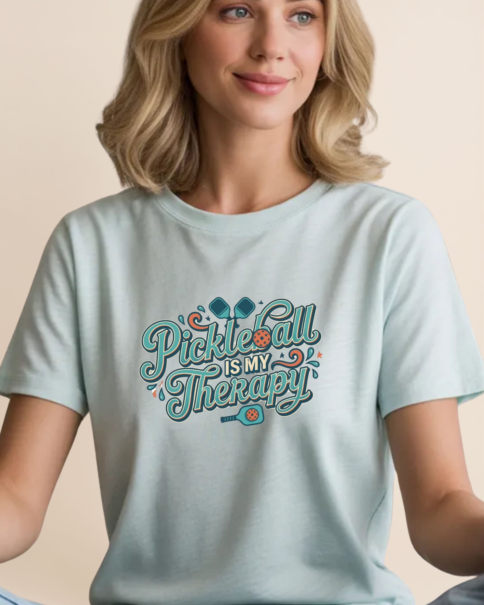 Pickleball Is My Therapy Adult Unisex Tee