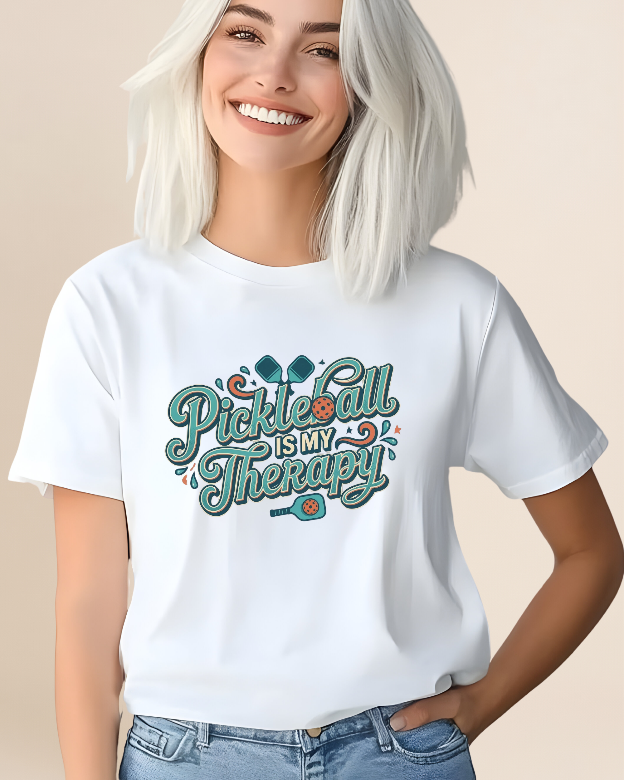 Pickleball Is My Therapy Adult Unisex Tee