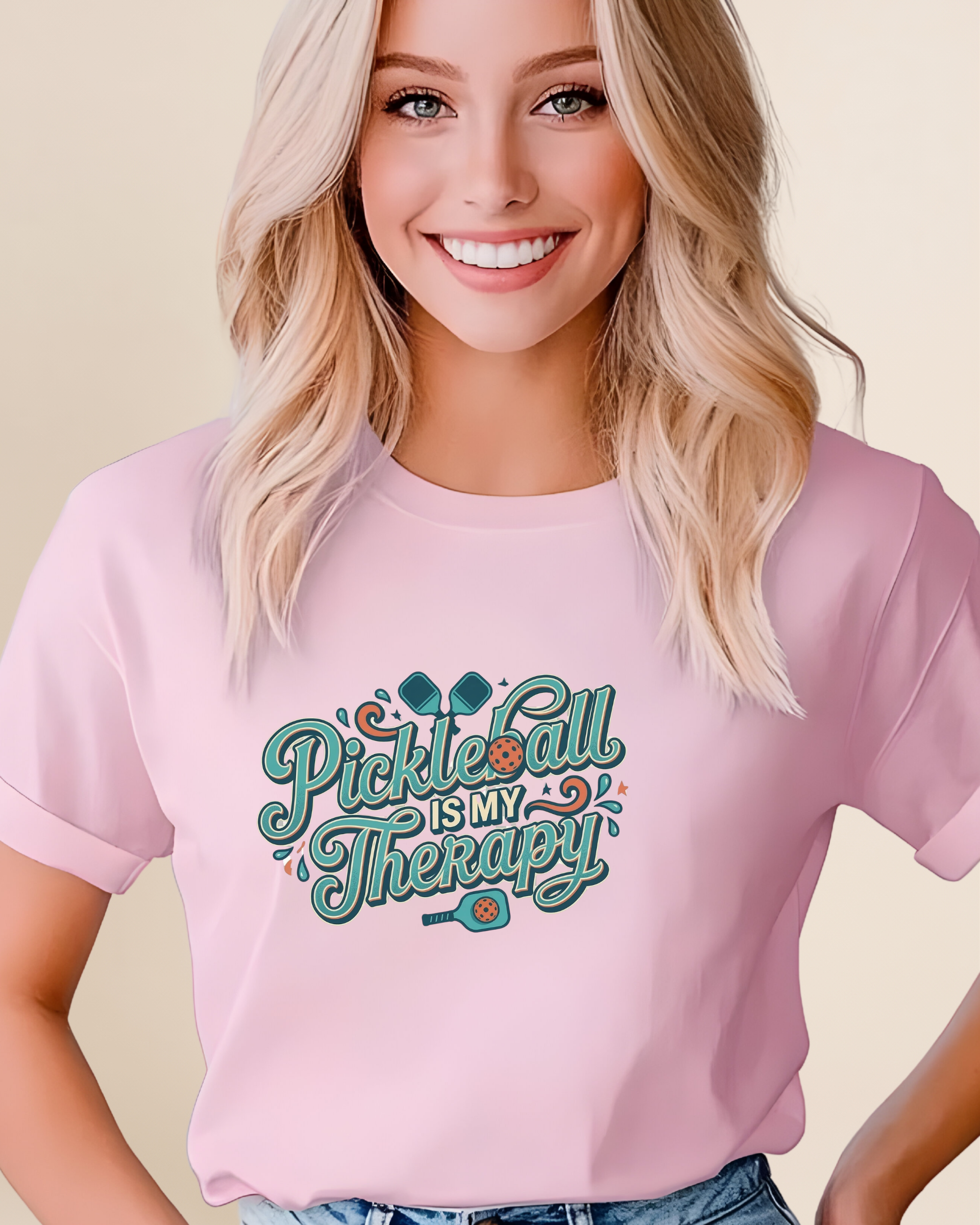 Pickleball Is My Therapy Adult Unisex Tee