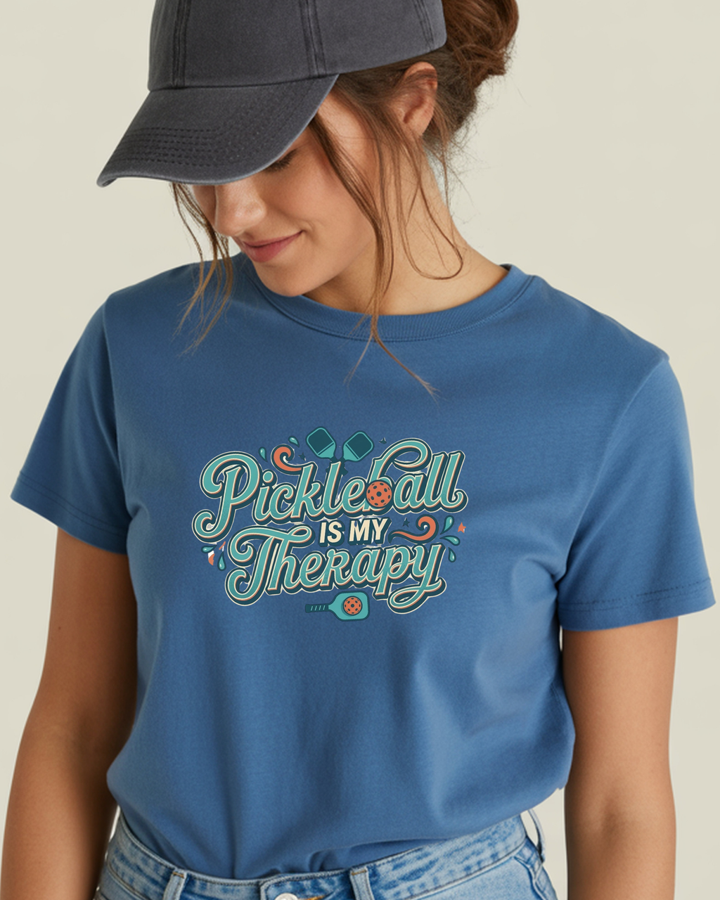 Pickleball Is My Therapy Adult Unisex Tee