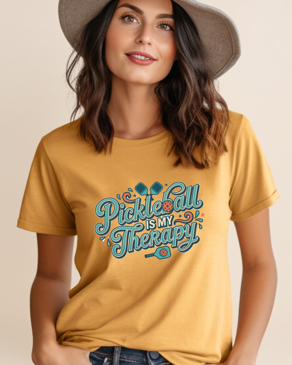 Pickleball Is My Therapy Adult Unisex Tee