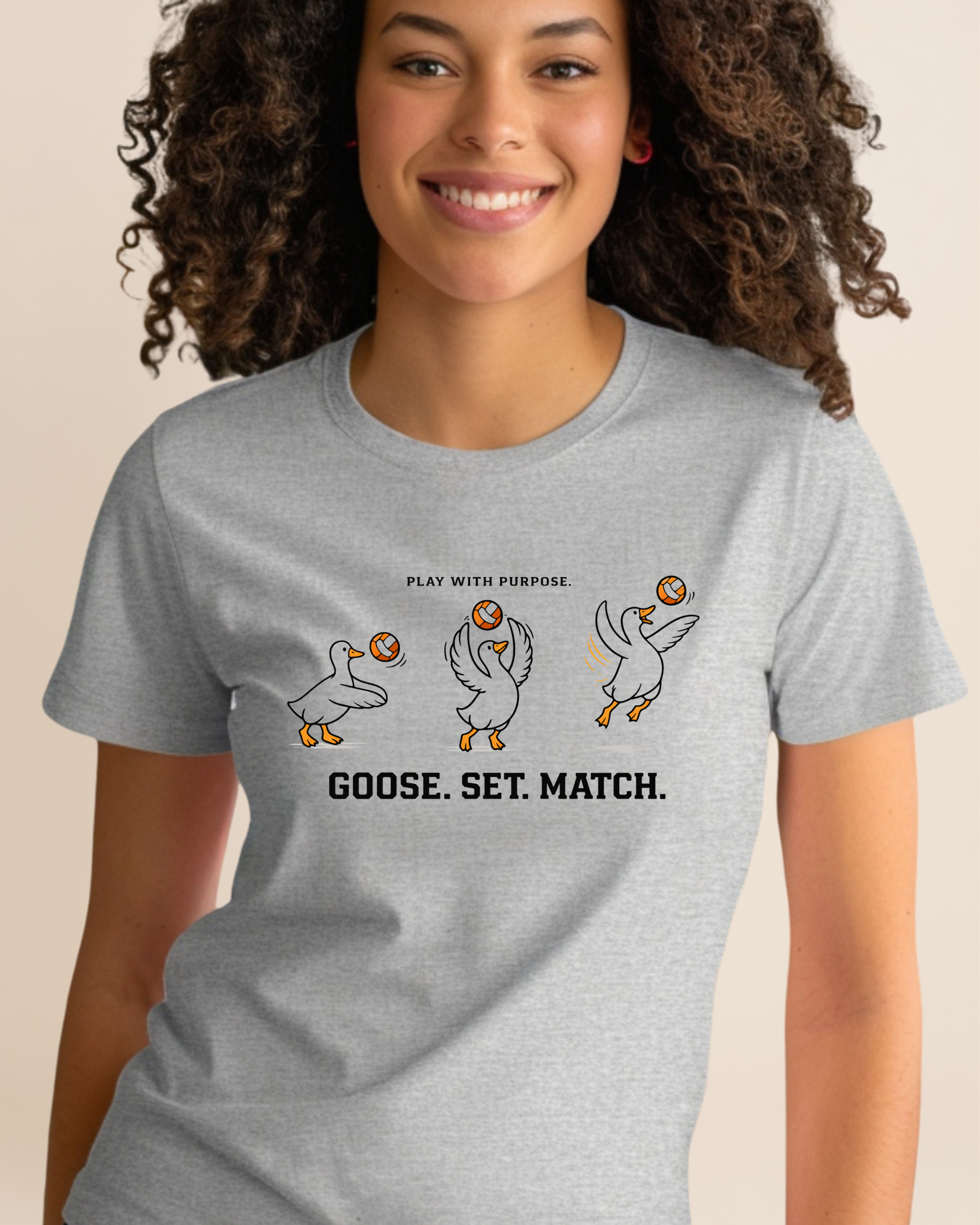 Goose Set Match Volleyball Adult Unisex Tee