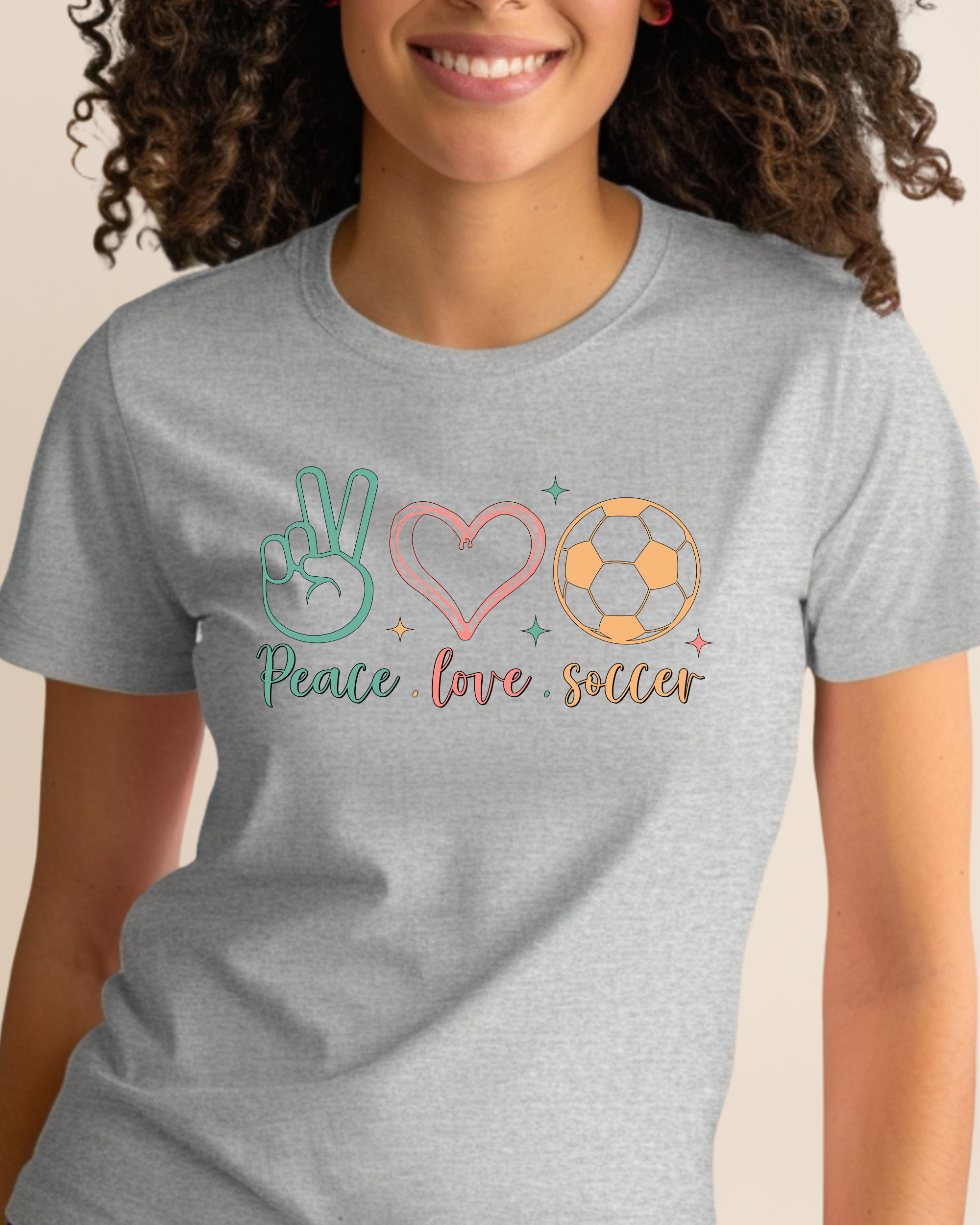 Peace Love Soccer Adult Unisex Tee