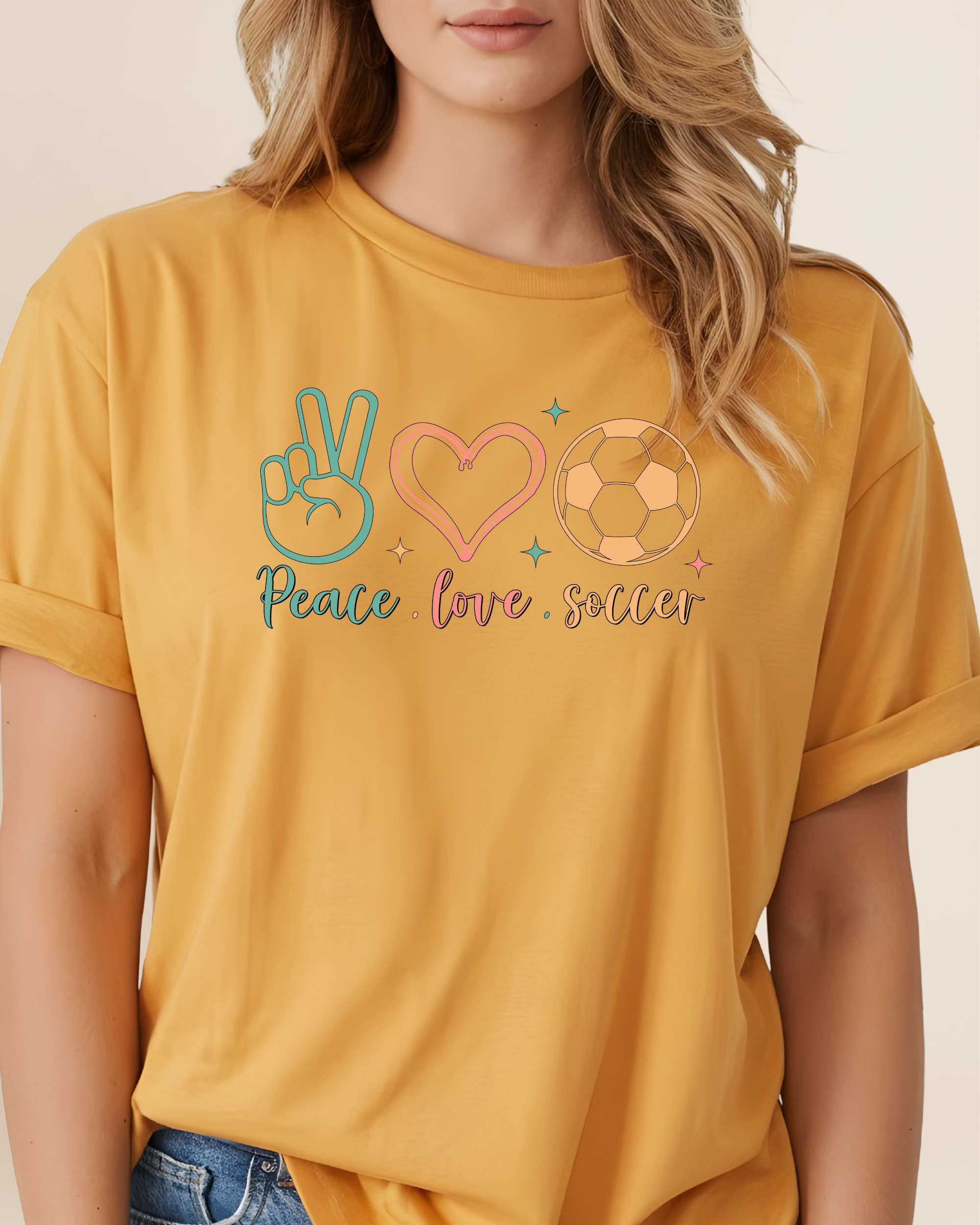 Peace Love Soccer Adult Unisex Tee