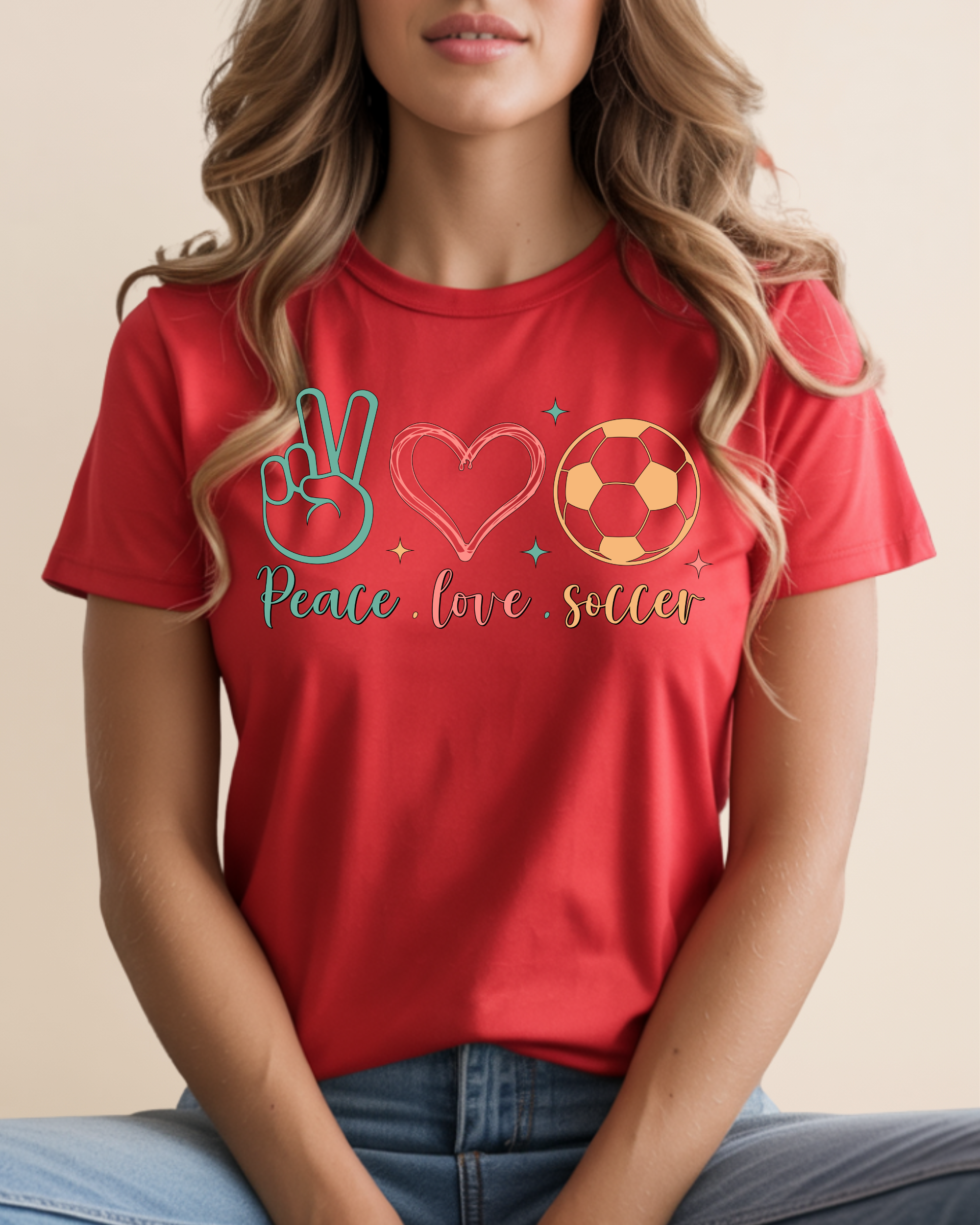 Peace Love Soccer Adult Unisex Tee