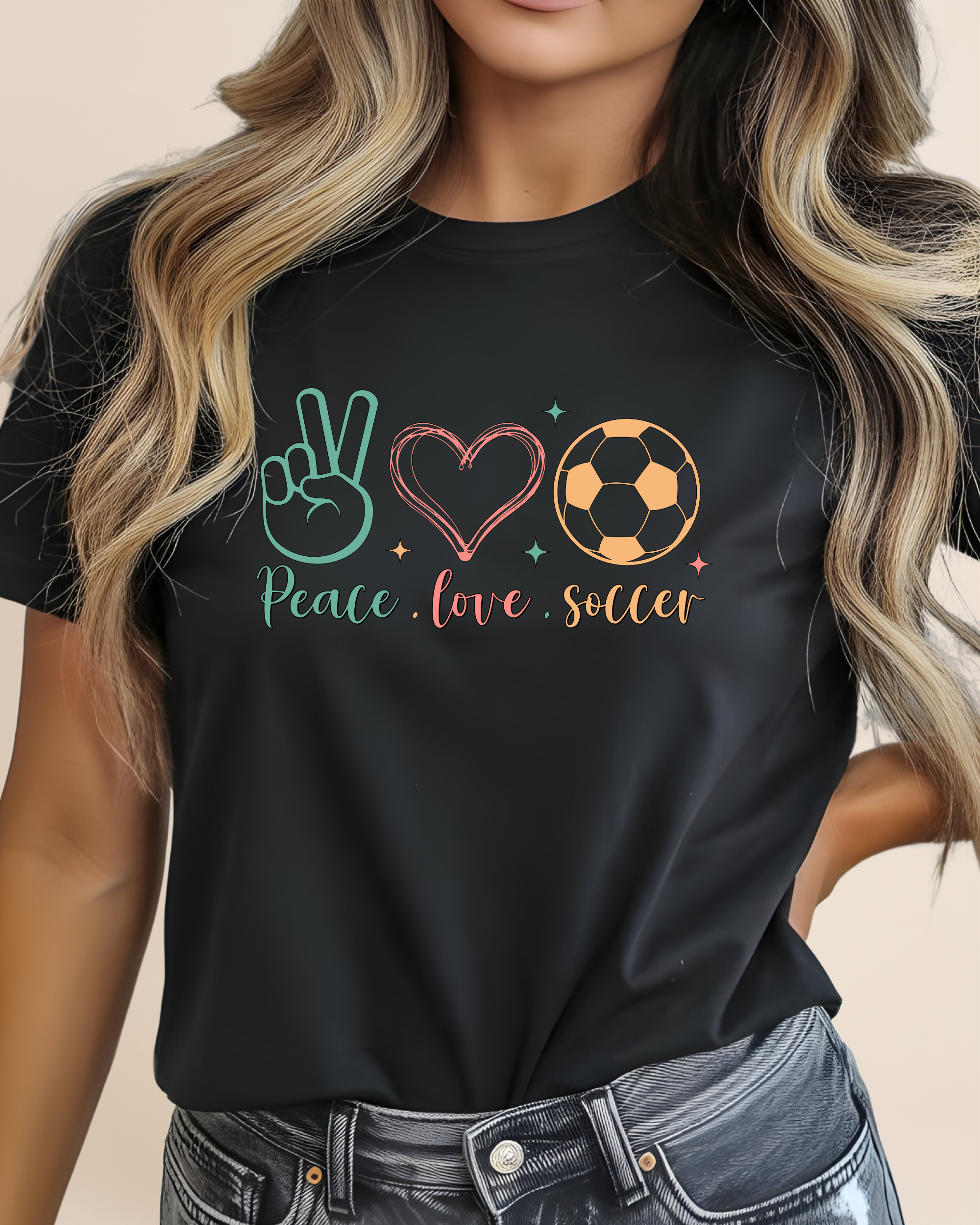 Peace Love Soccer Adult Unisex Tee