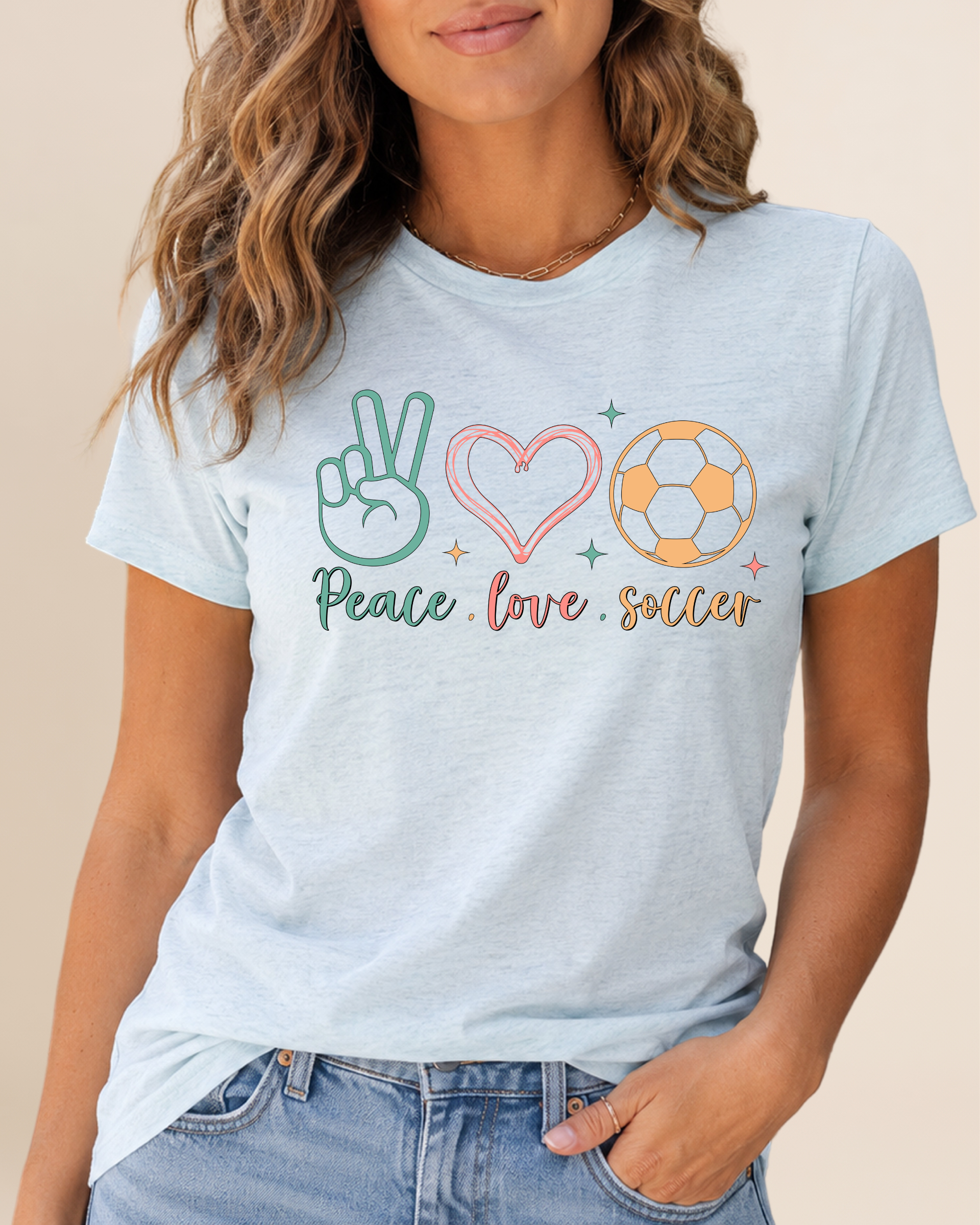 Peace Love Soccer Adult Unisex Tee