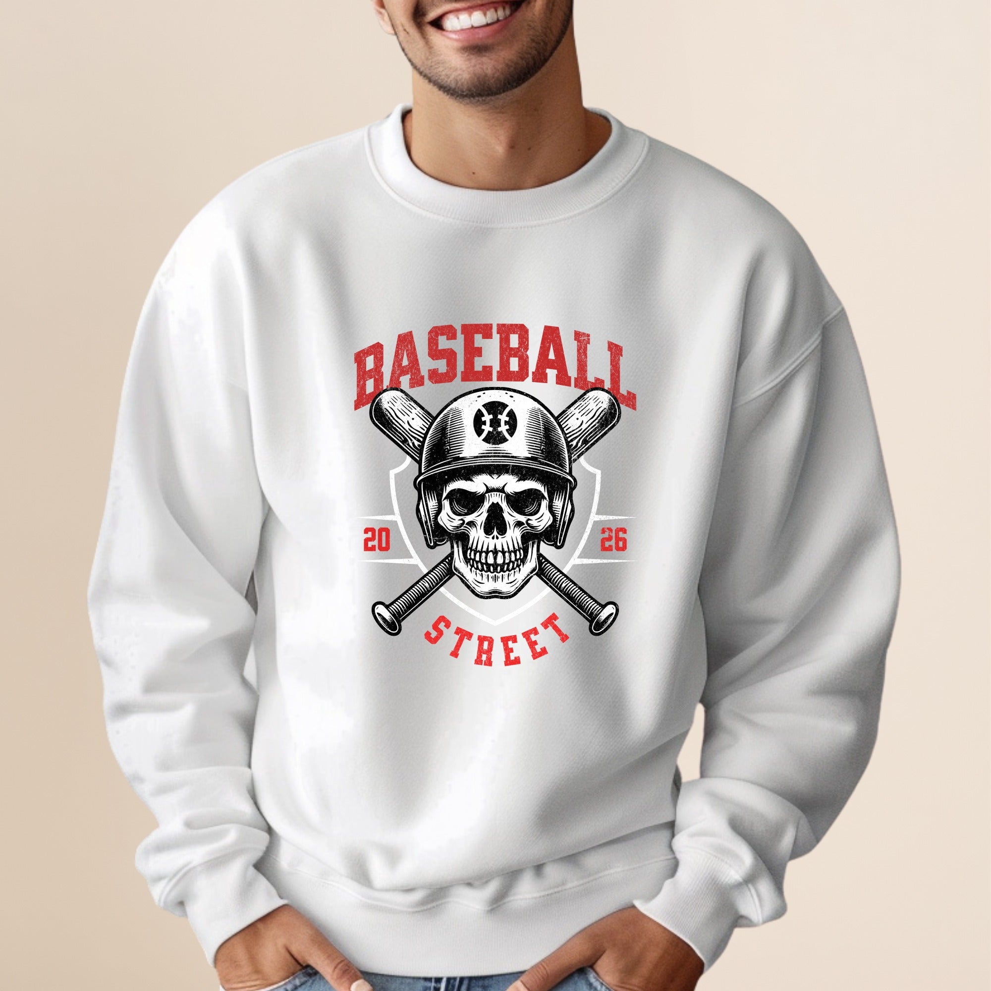 Street Ball Skull Graphic Sweatshirt