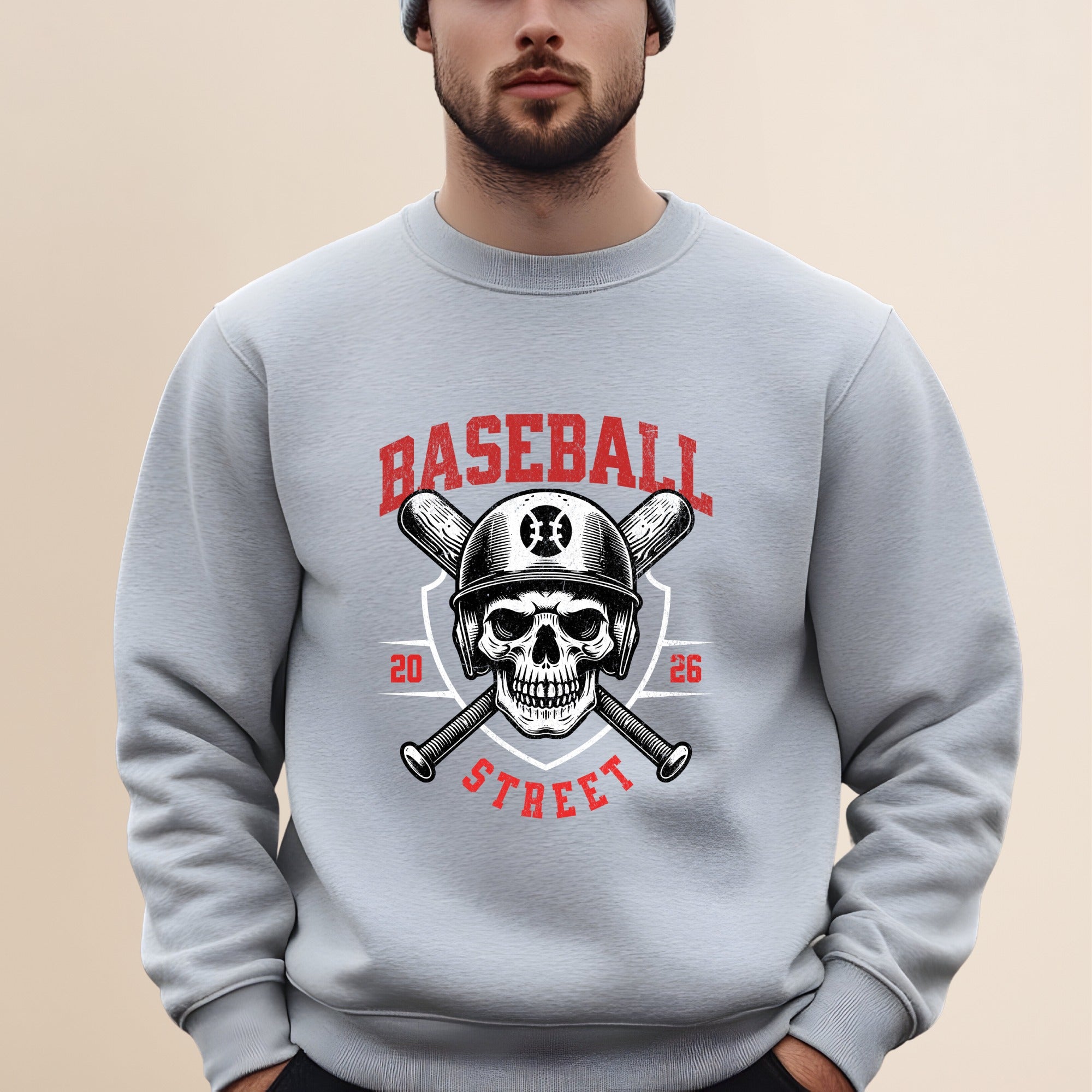 Street Ball Skull Graphic Sweatshirt