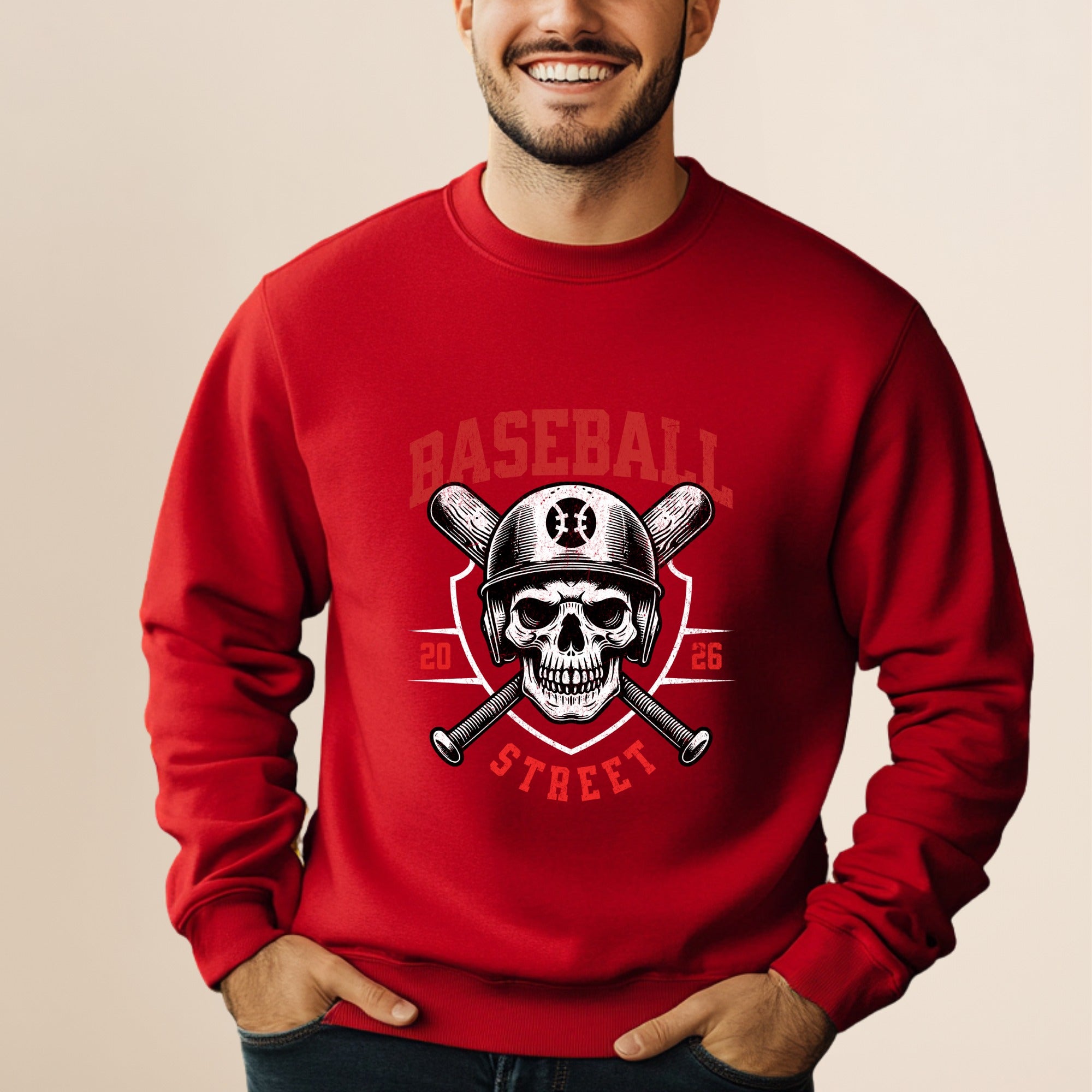 Street Ball Skull Graphic Sweatshirt