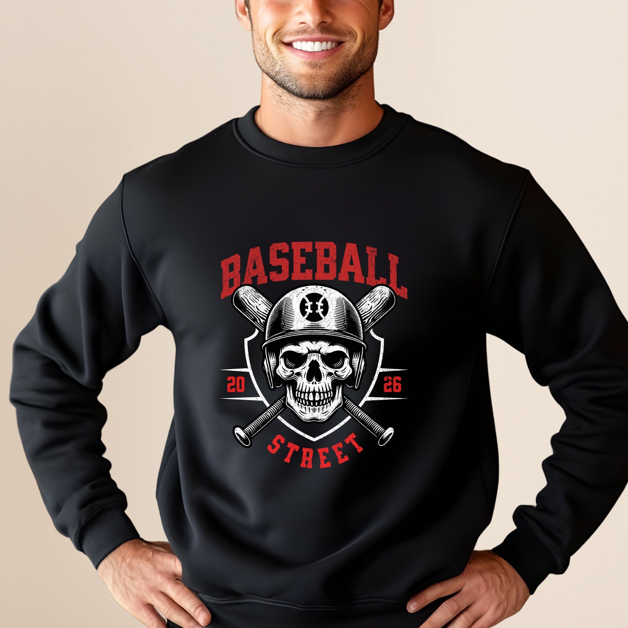 Street Ball Skull Graphic Sweatshirt