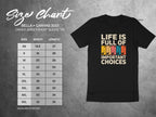 Bella + Canvas 3001 size chart showing width and length measurements for unisex tees.