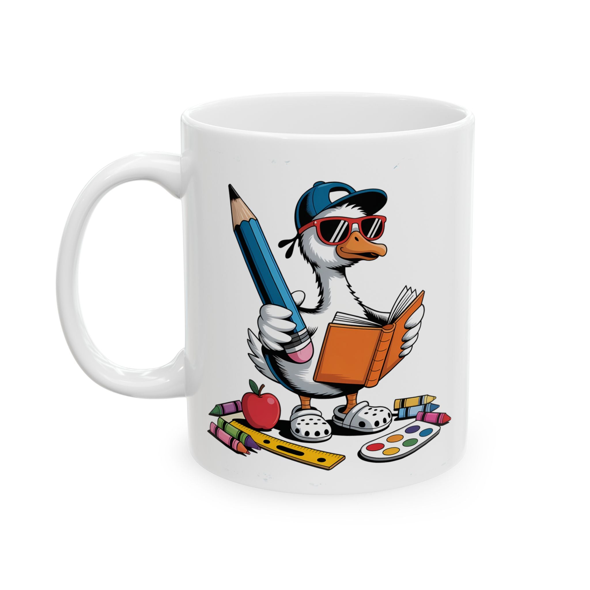 Back to School Goose Ceramic Mug, (11oz)