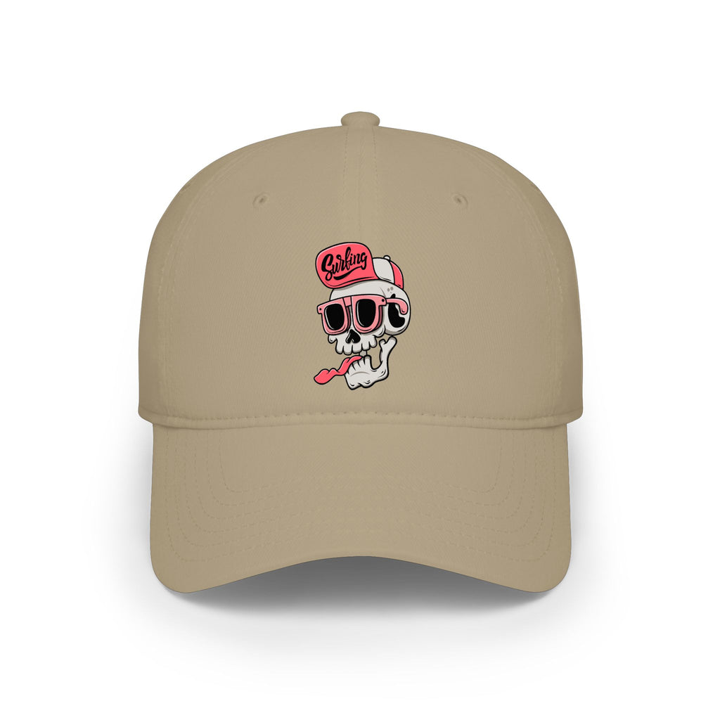 Cartoon Skull Low Profile Baseball Cap