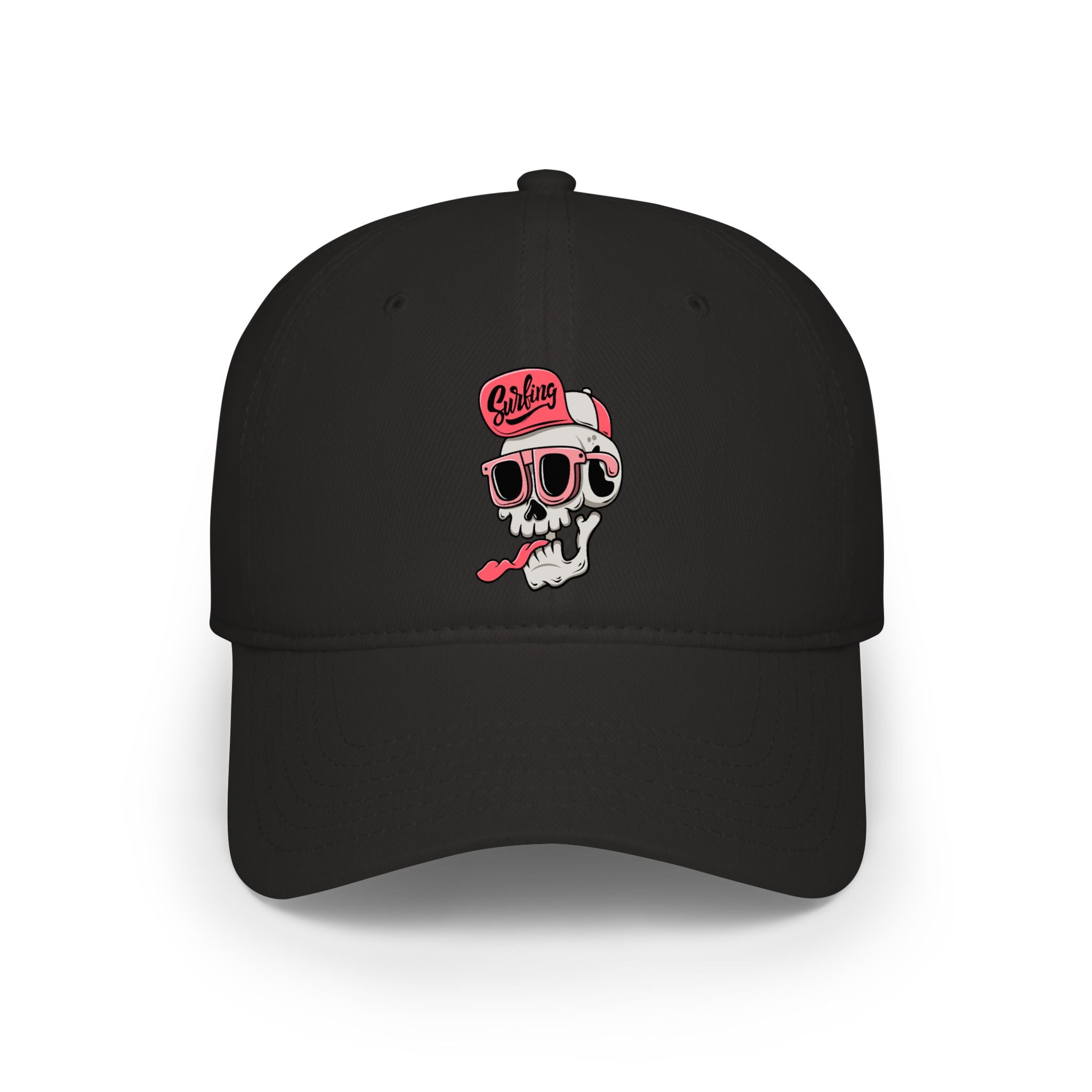 Cartoon Skull Low Profile Baseball Cap