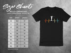 Bella + Canvas 3001 size chart with measurements for unisex jersey short sleeve tee.