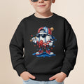 Cartoon baseball character wearing sunglasses and a baseball cap.